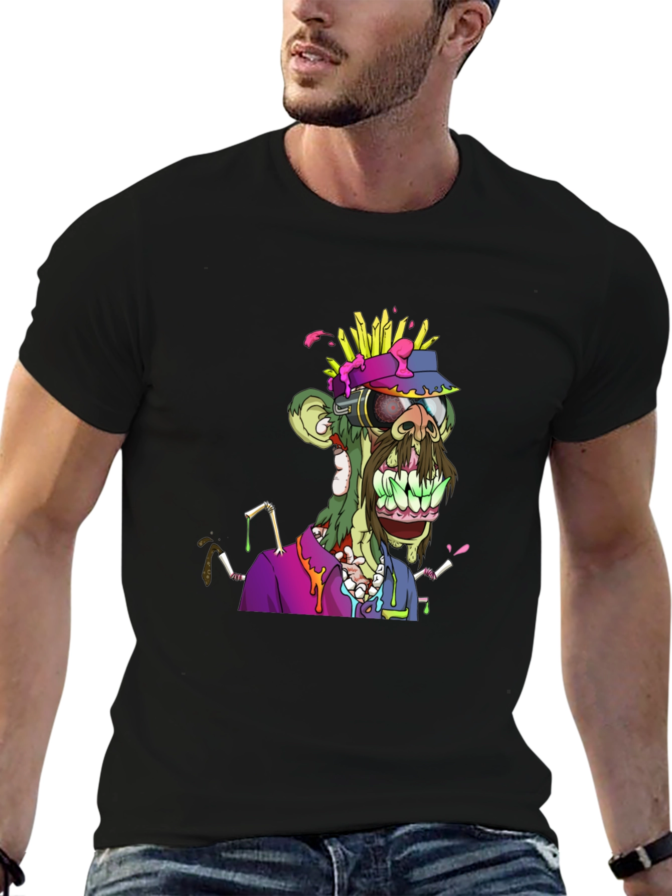 Zombie Ape Graphic Tee - Unique NFT Art Shirt