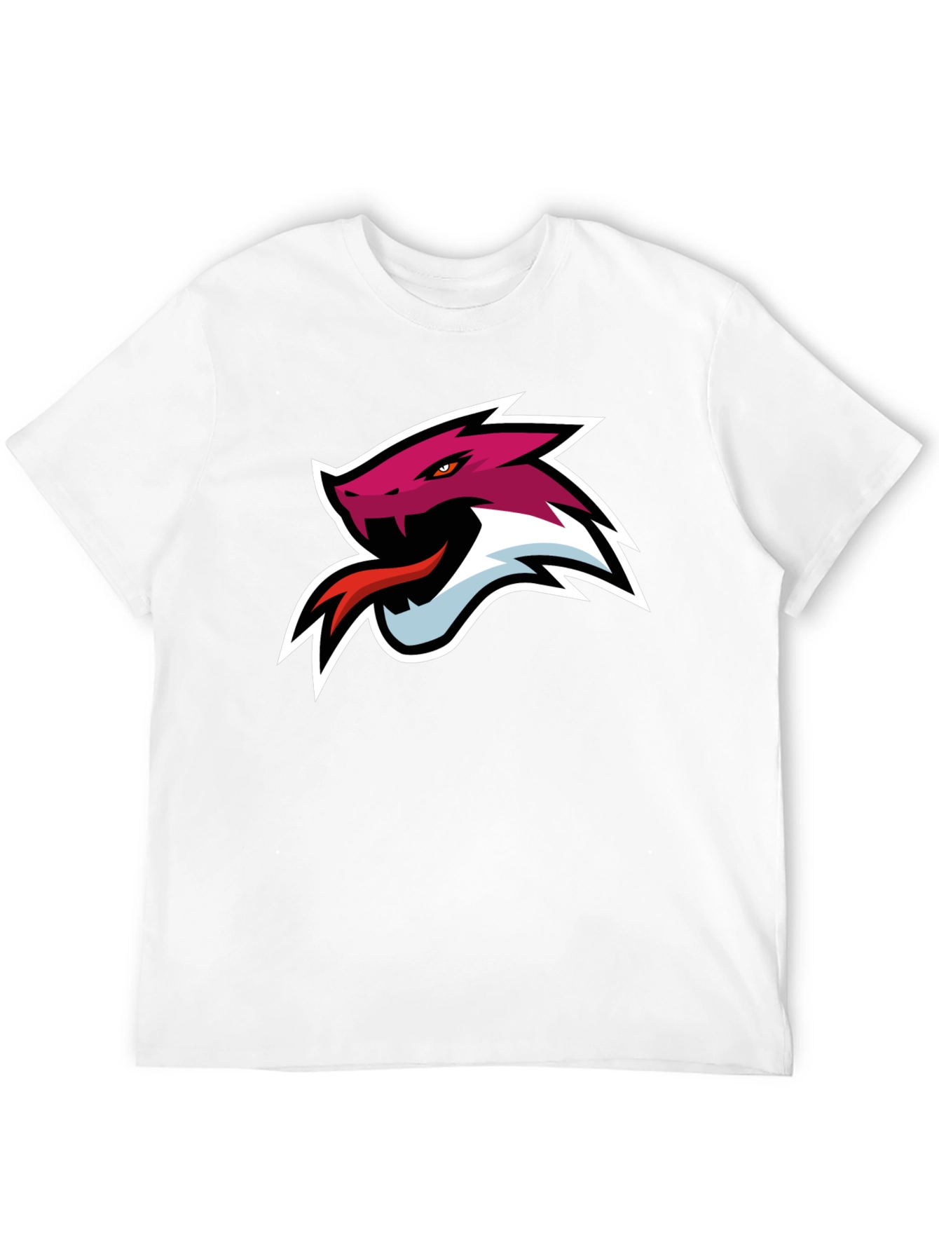 Black T-Shirt with Snake Head Graphic