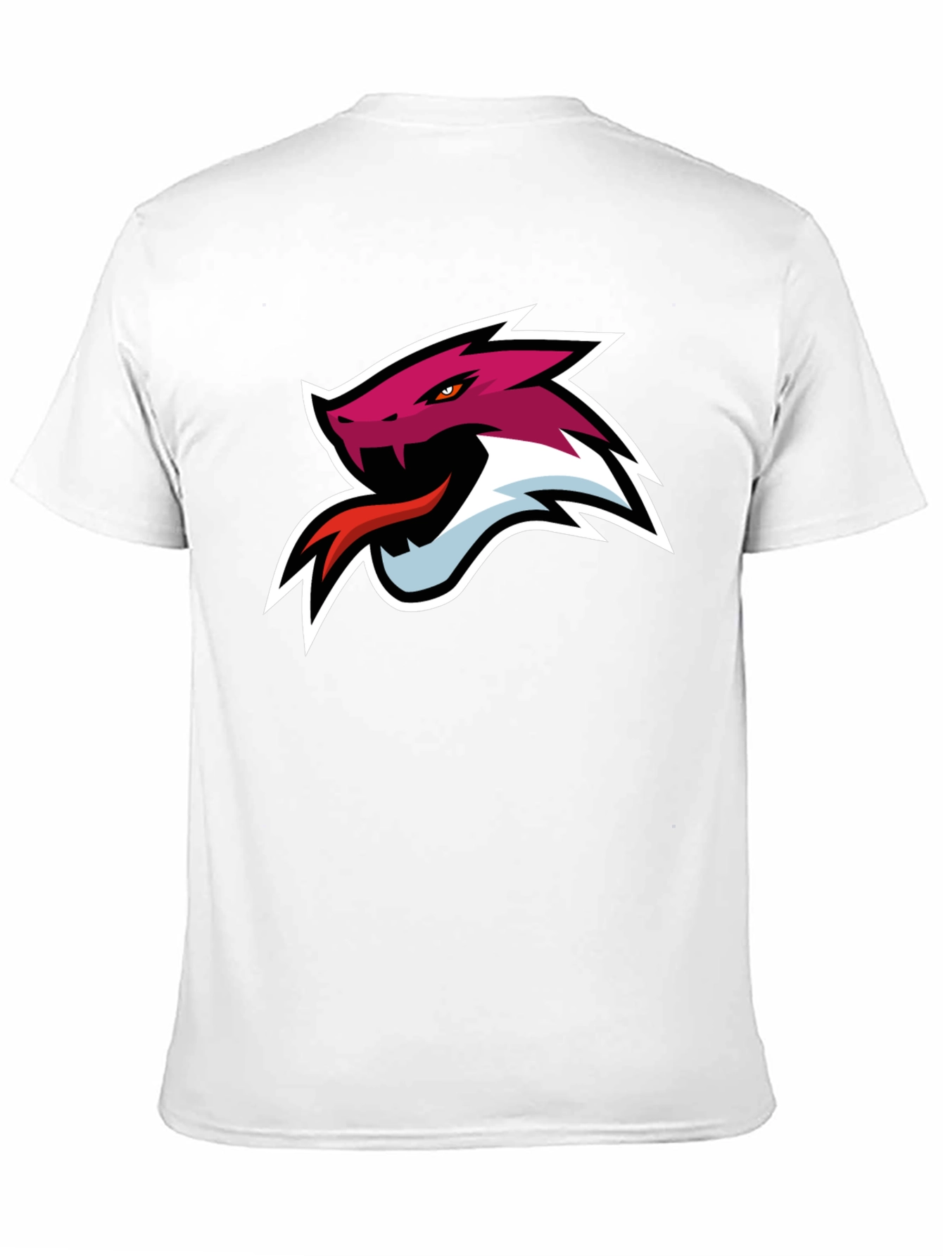 Black T-Shirt with Snake Head Graphic