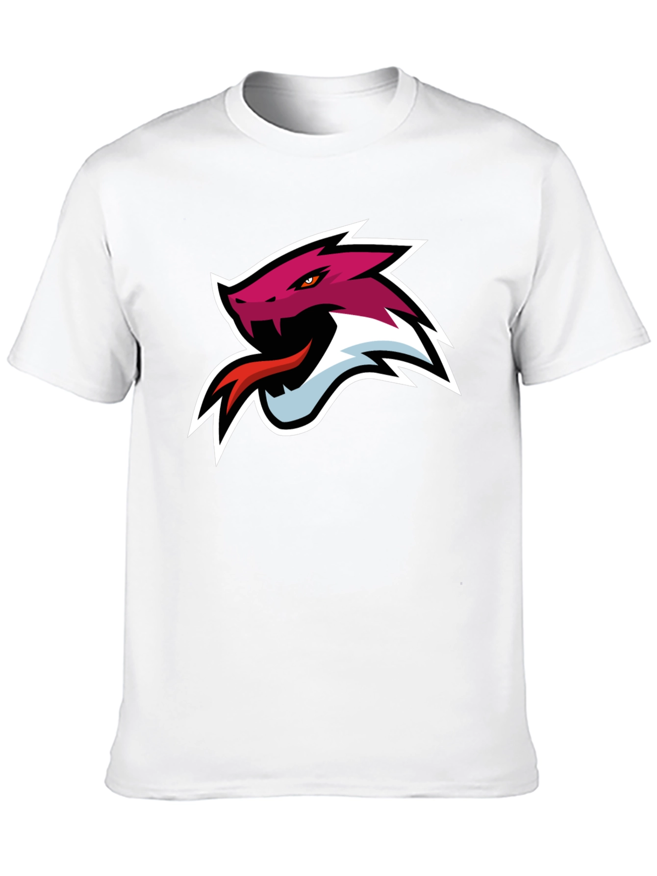 Black T-Shirt with Snake Head Graphic