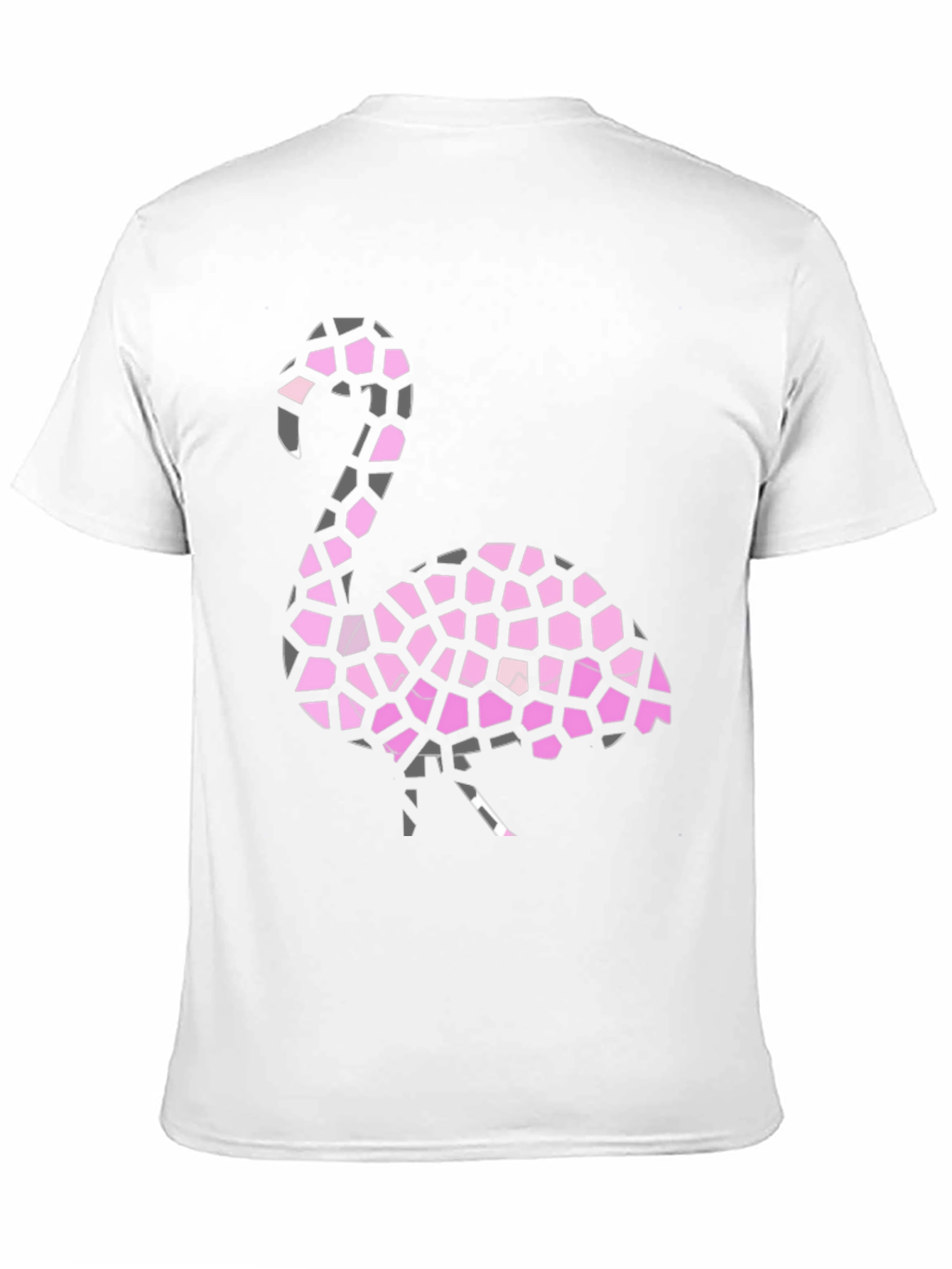 Flamingo Mosaic Graphic Tee - Stylish Black T-Shirt