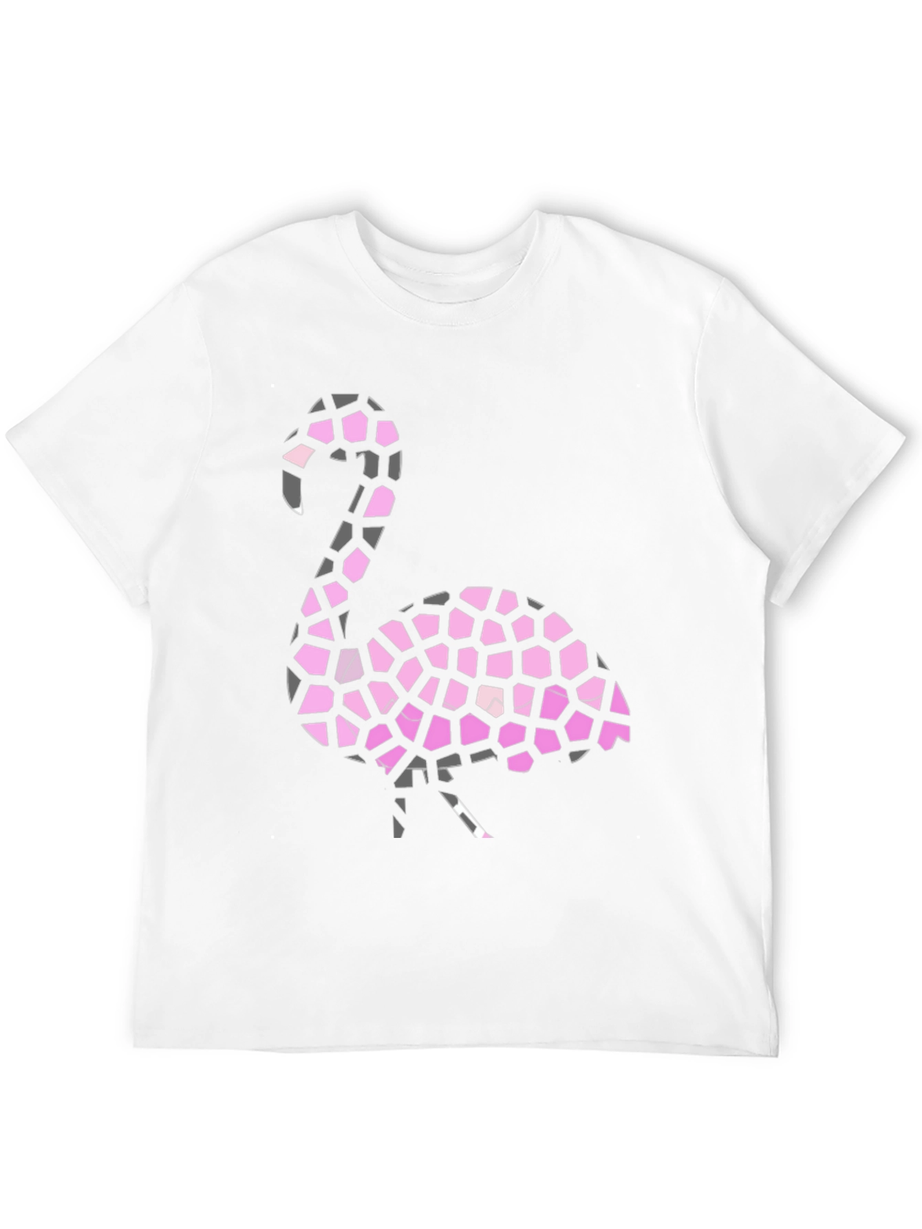 Flamingo Mosaic Graphic Tee - Stylish Black T-Shirt