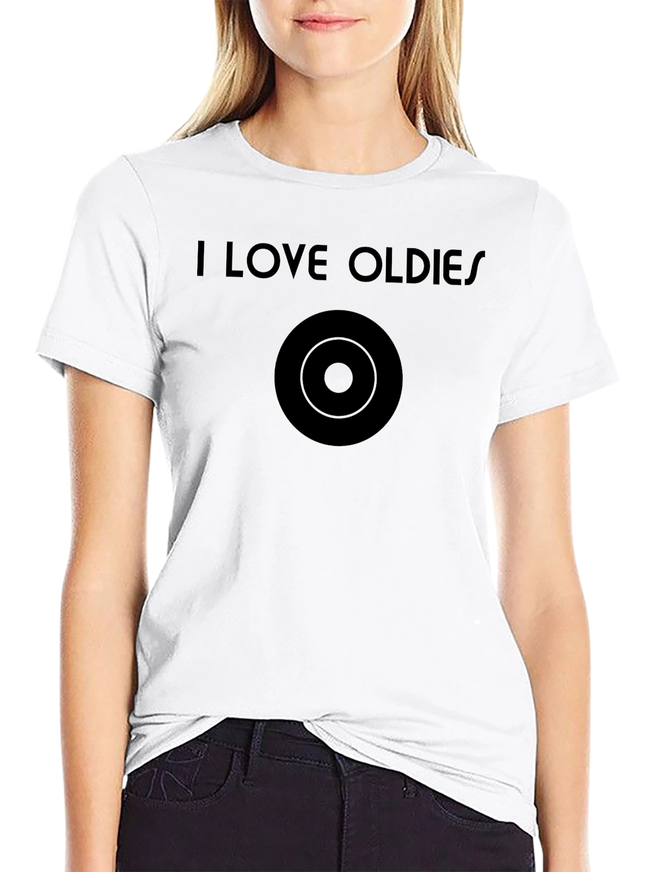 I Love Oldies Black Graphic Tee