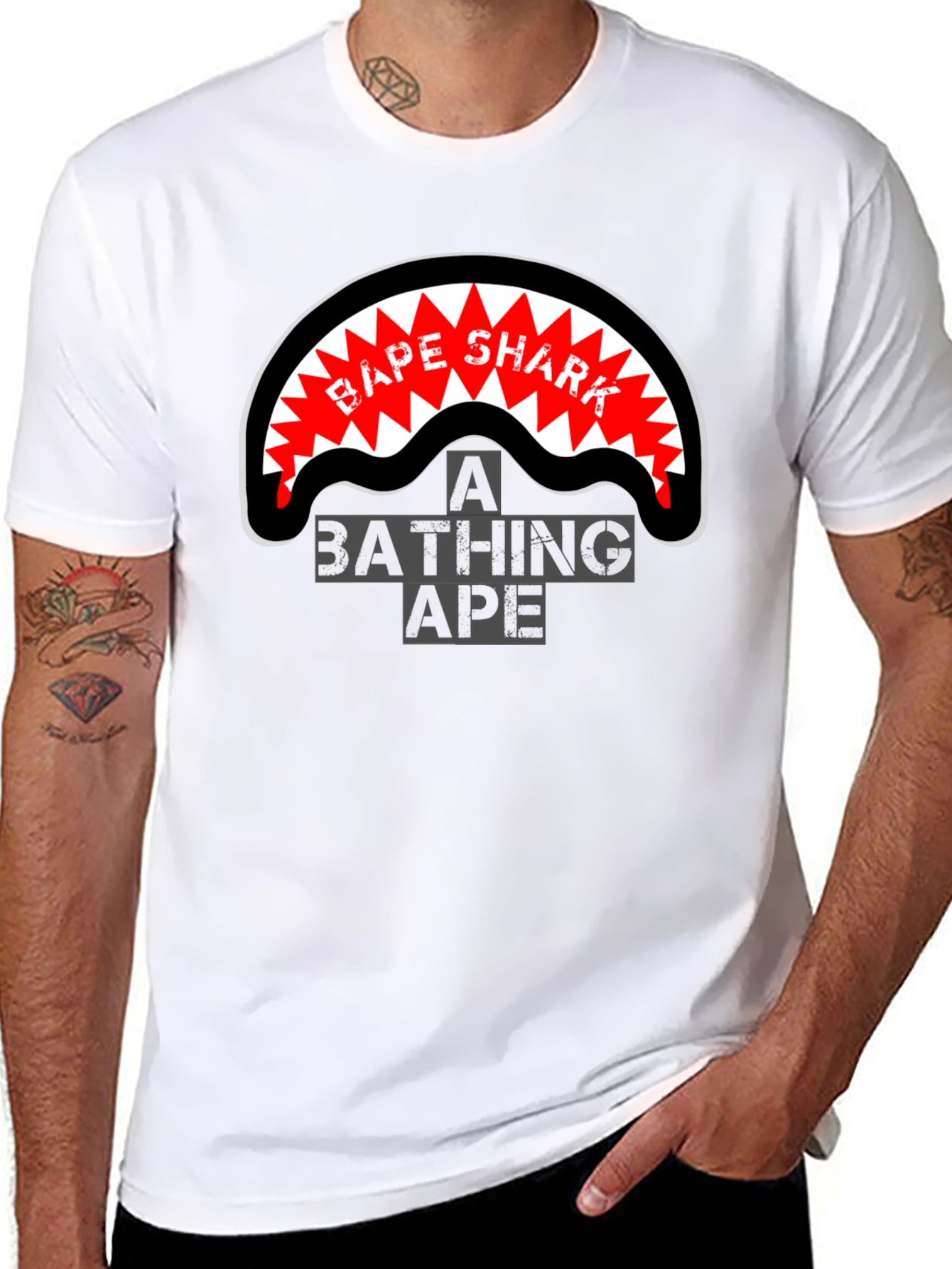 A Bathing Ape BAPE Shark T-Shirt - Black