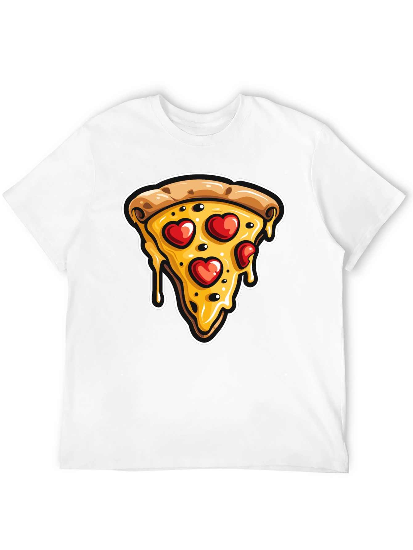 Pizza Heart T-Shirt - Casual Graphic Tee