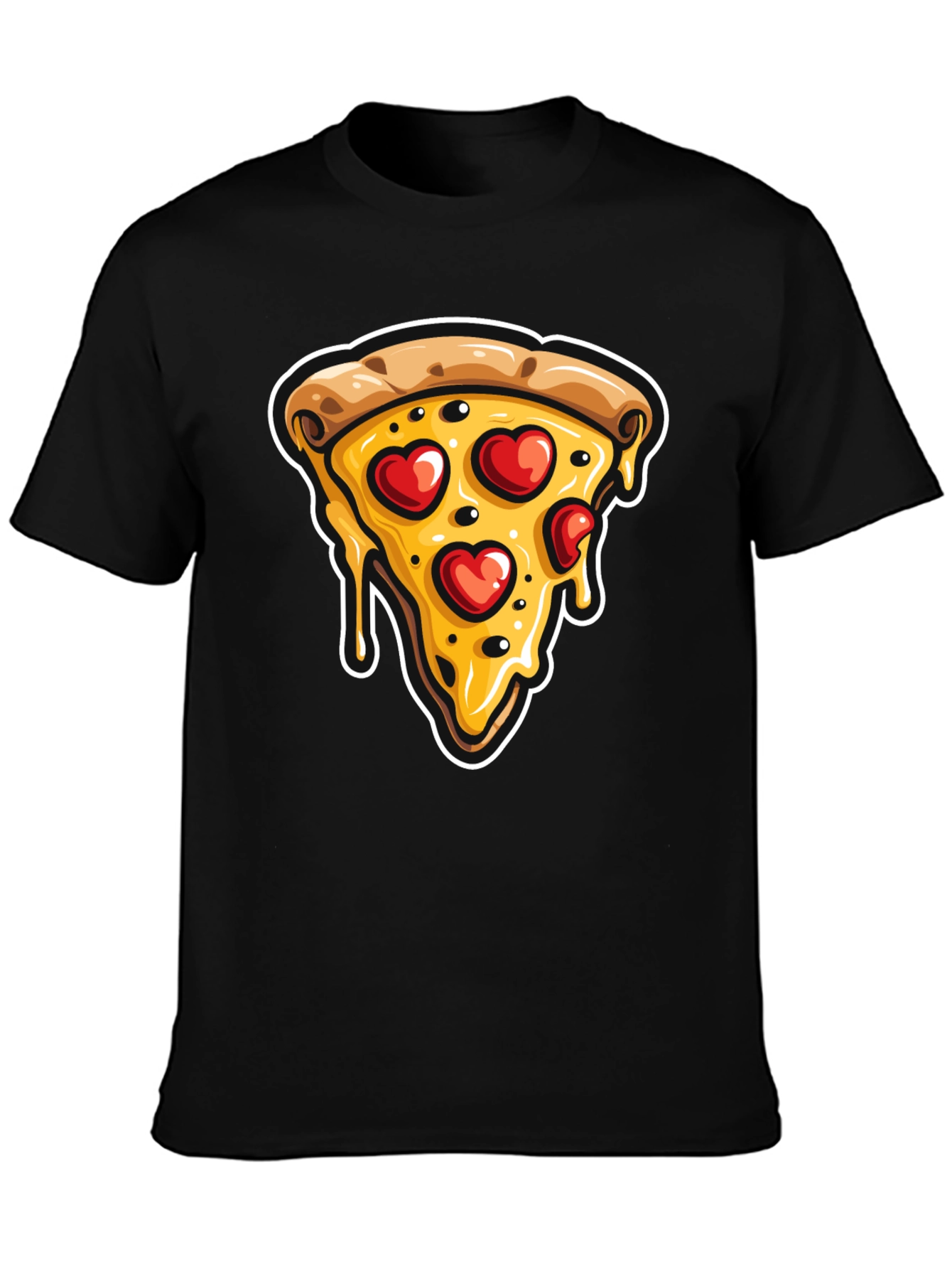 Pizza Heart T-Shirt - Casual Graphic Tee