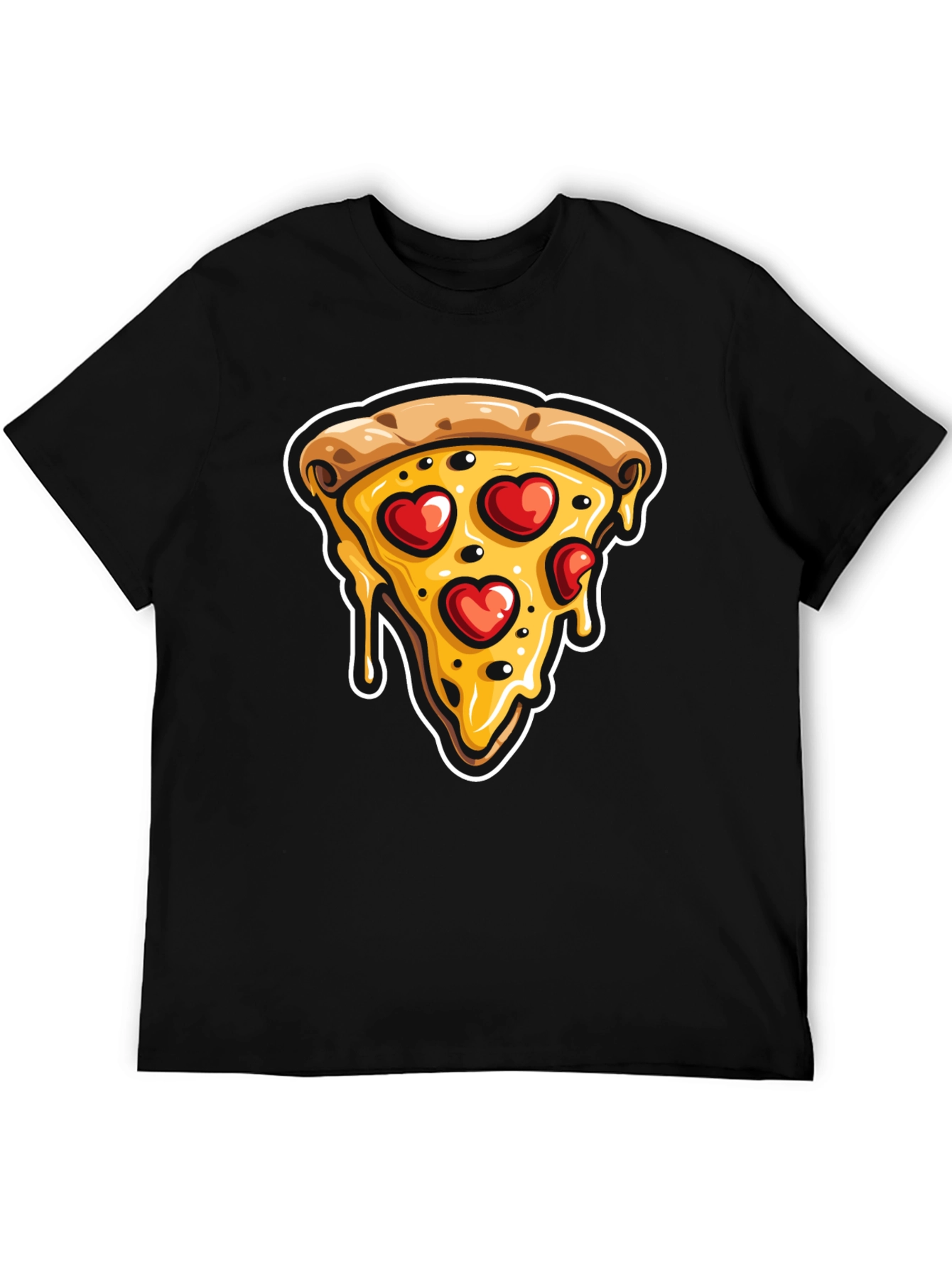 Pizza Heart T-Shirt - Casual Graphic Tee