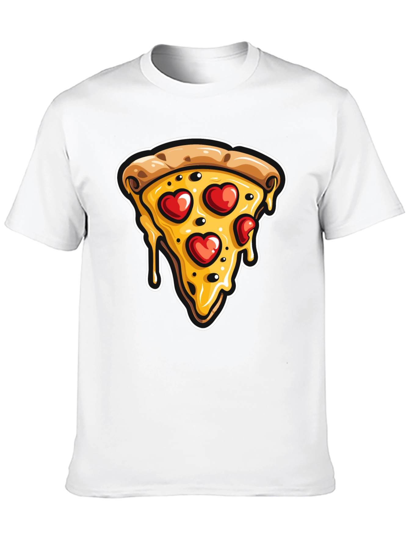 Pizza Heart T-Shirt - Casual Graphic Tee