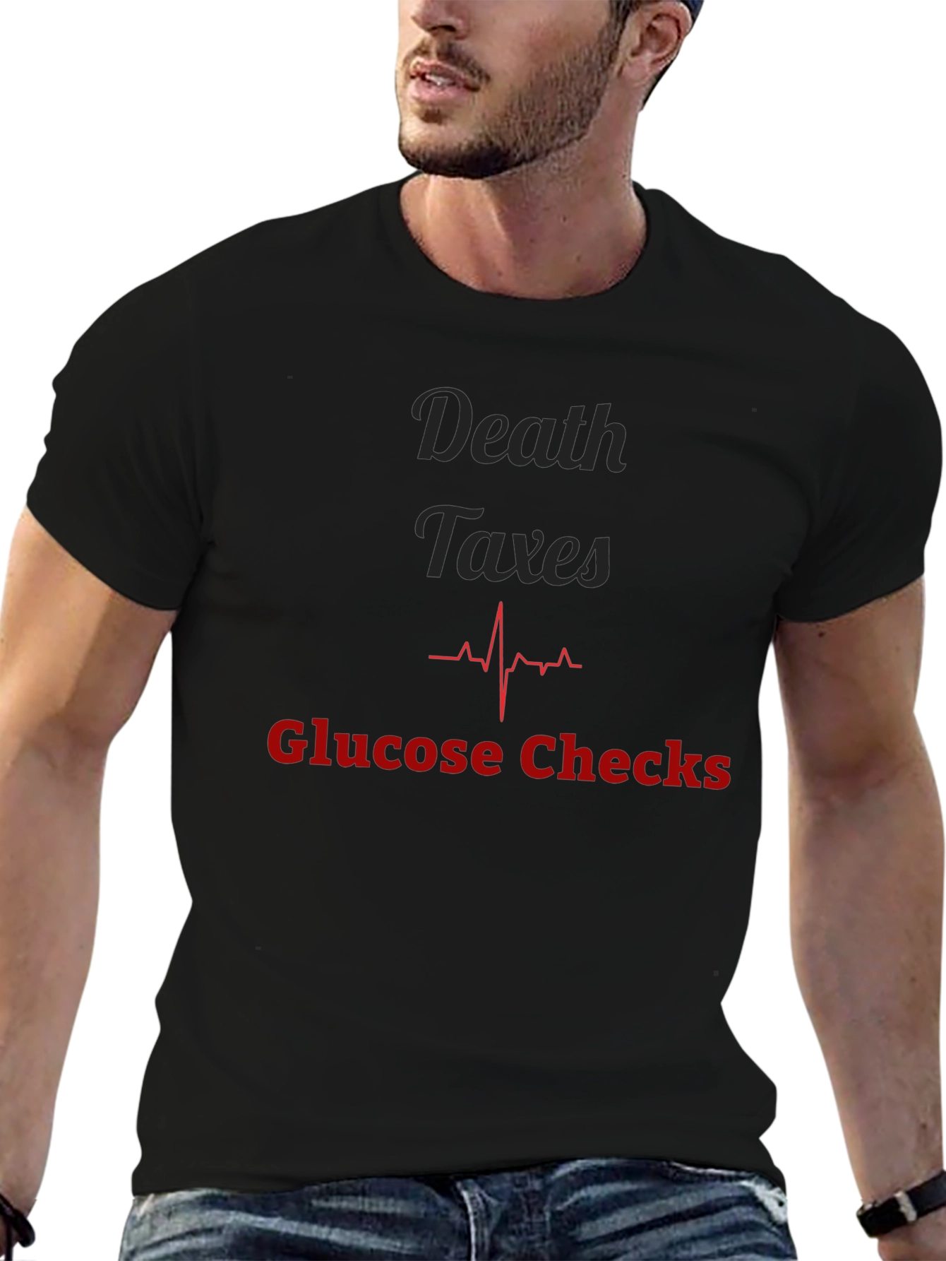 Death Taxes Glucose Checks Graphic Tee