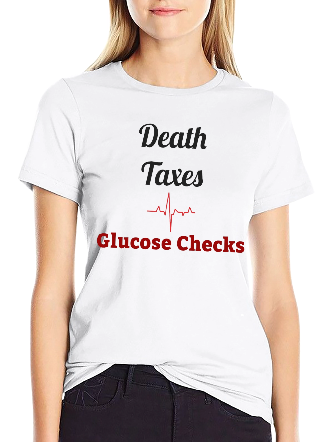 Death Taxes Glucose Checks Graphic Tee