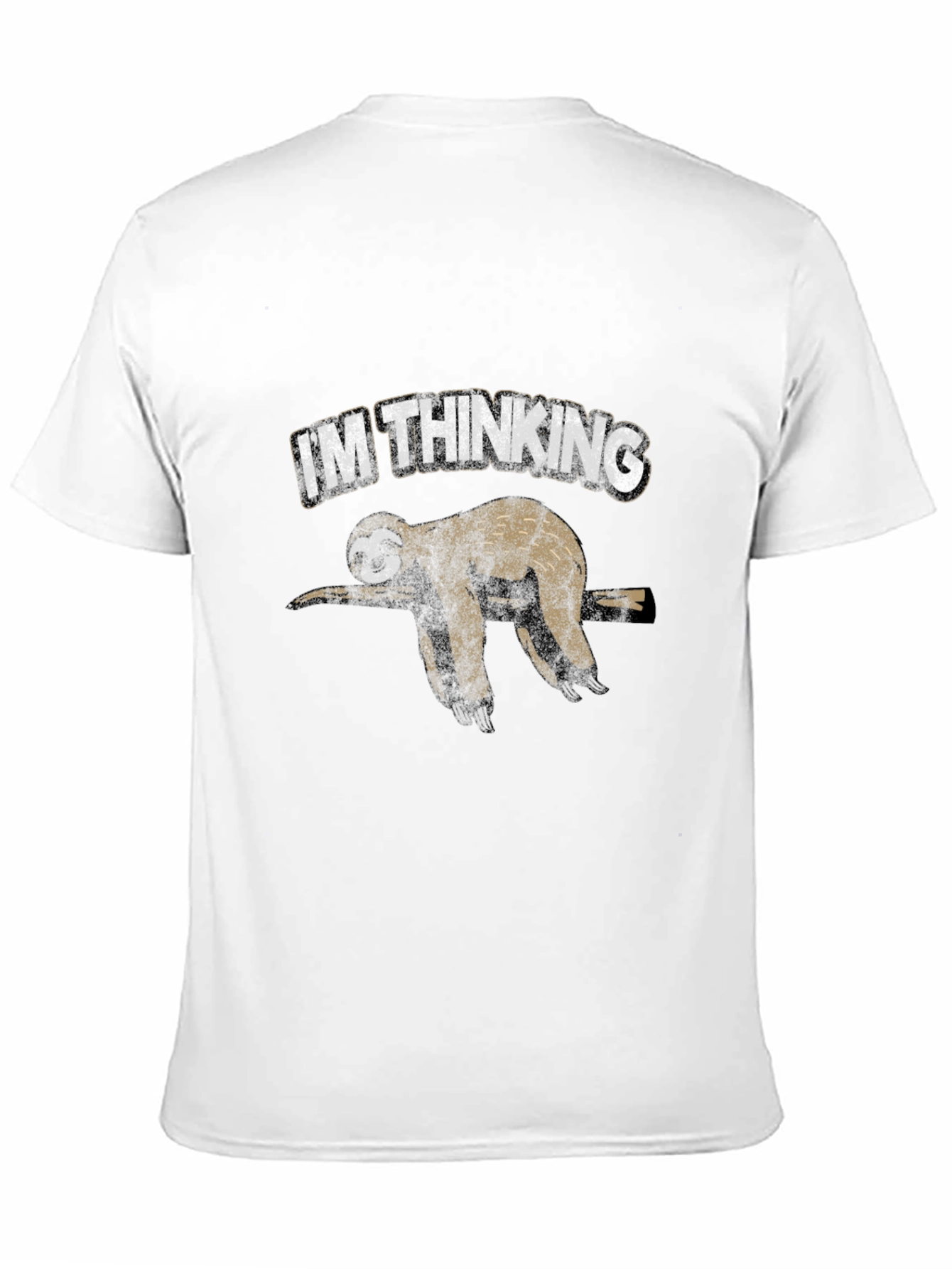 Im Thinking Sloth Graphic Print Black T-Shirt