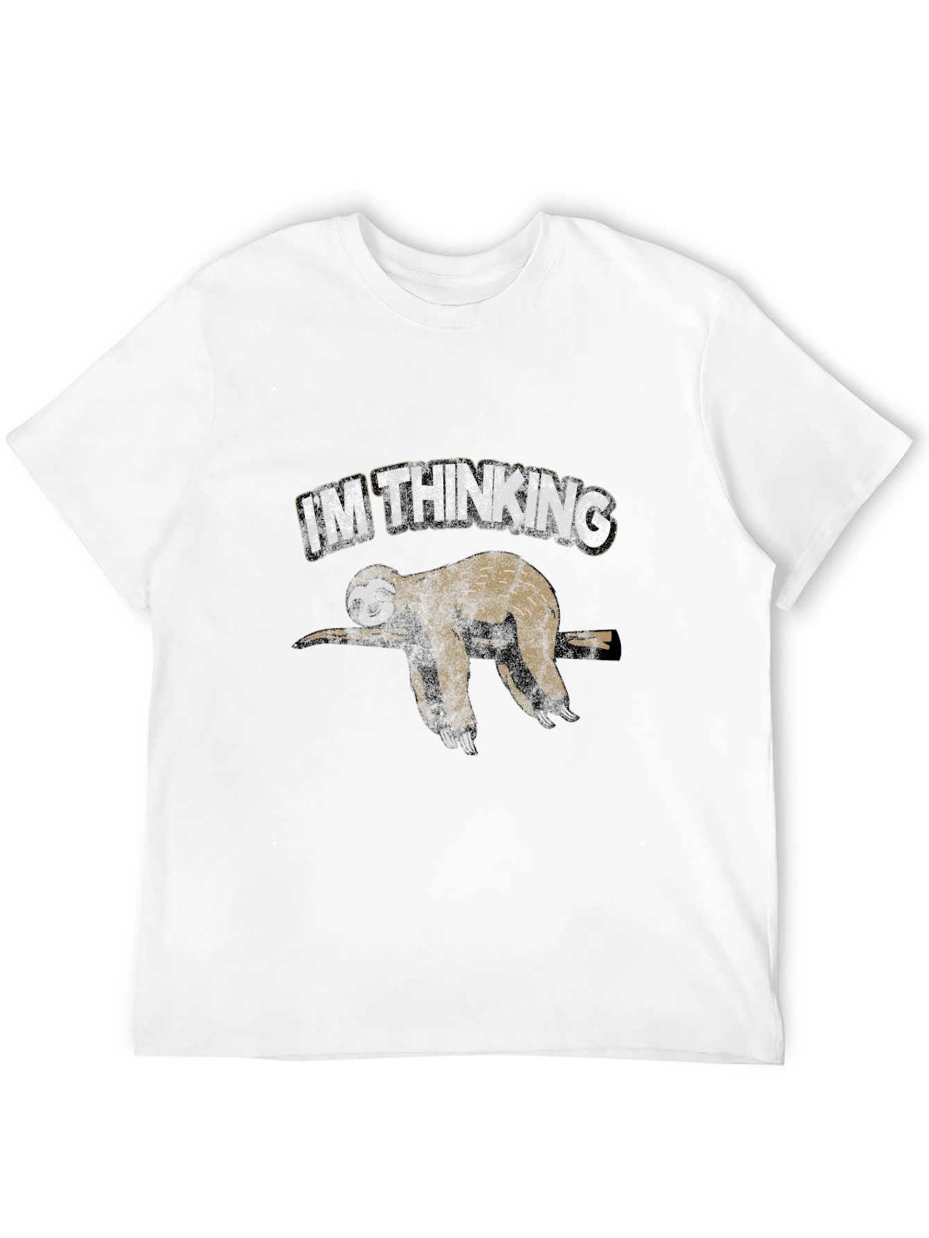 Im Thinking Sloth Graphic Print Black T-Shirt