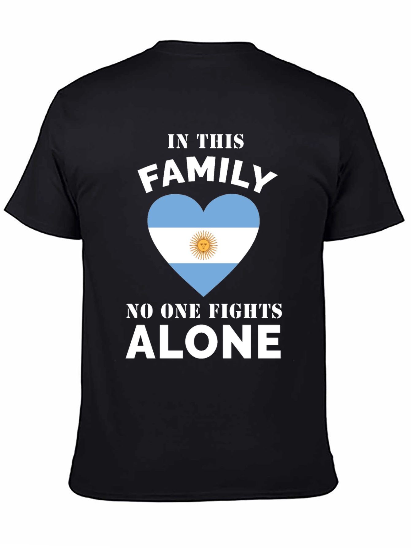 Argentina Flag Heart T-Shirt - Family Fights Alone