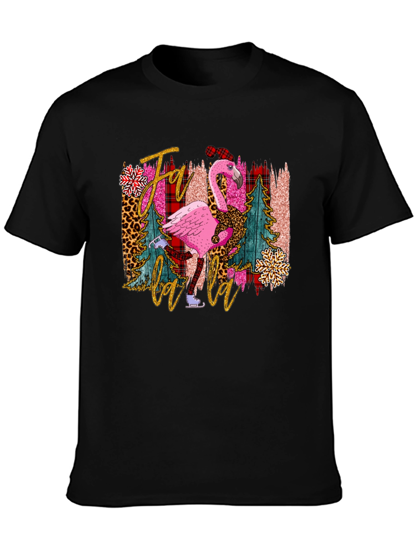 Festive Flamingo T-Shirt - Fa la la la la!
