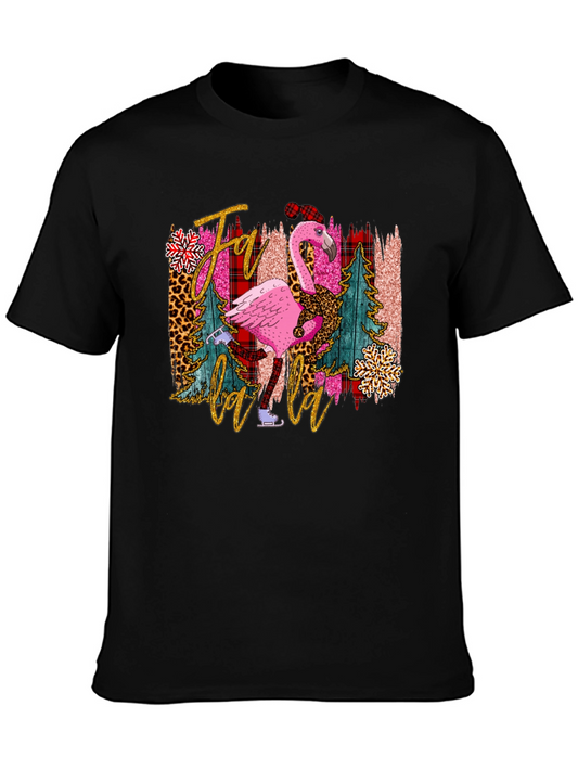Festive Flamingo T-Shirt - Fa la la la la!