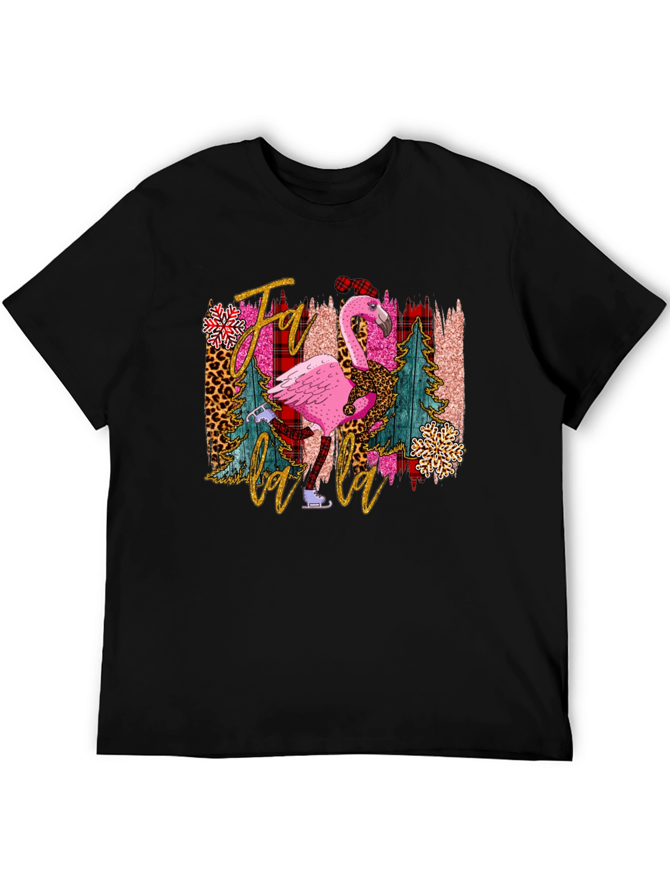 Festive Flamingo T-Shirt - Fa la la la la!