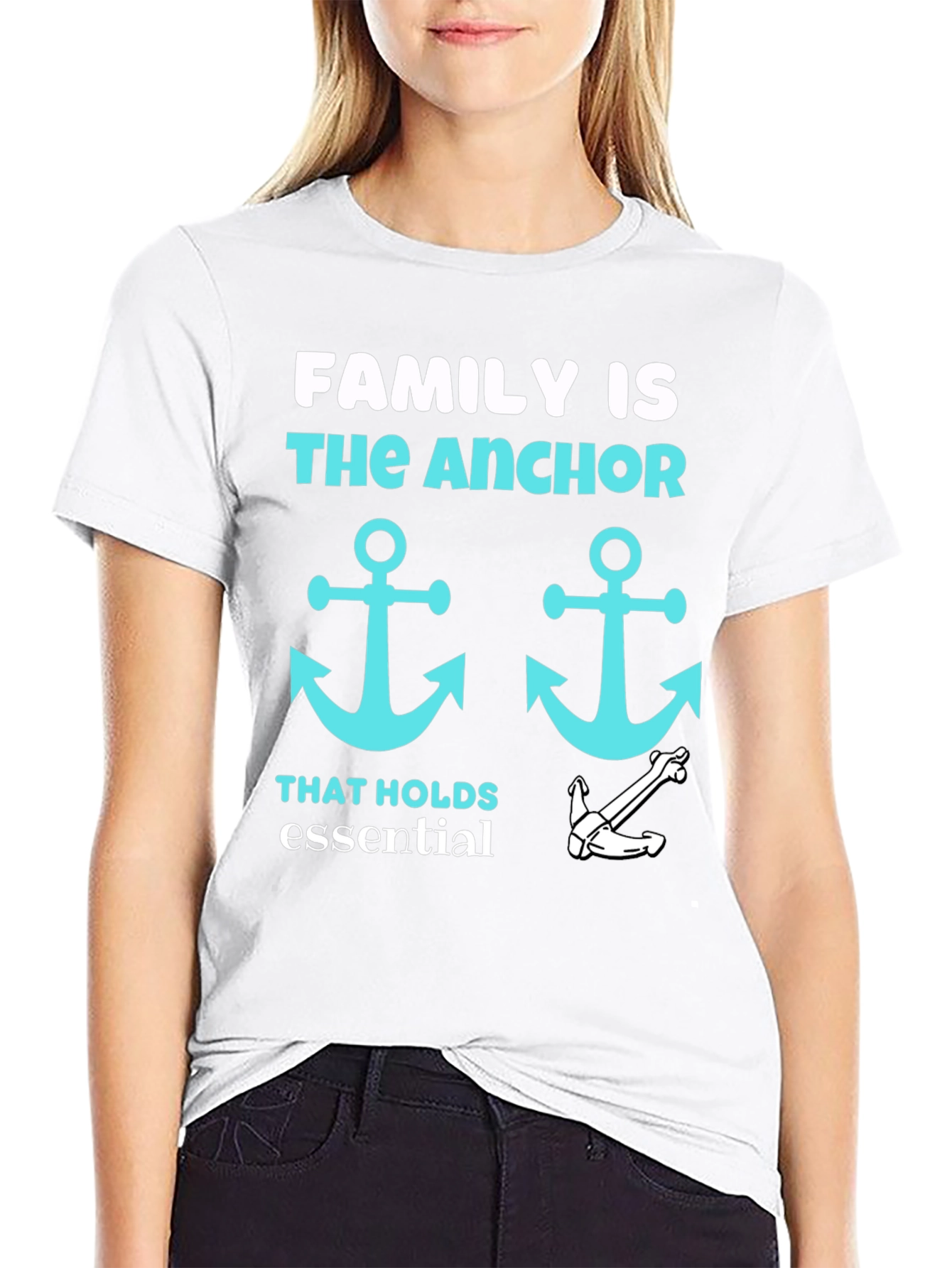 Family Anchor Graphic Tee - Essential Crewneck T-Shirt