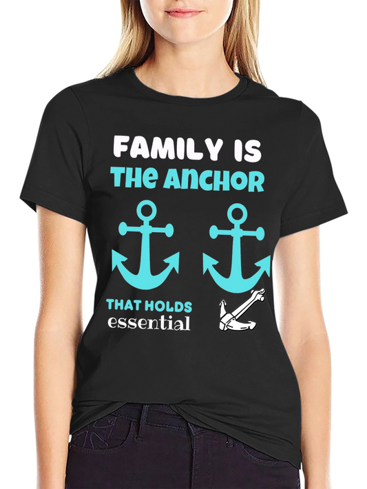 Family Anchor Graphic Tee - Essential Crewneck T-Shirt