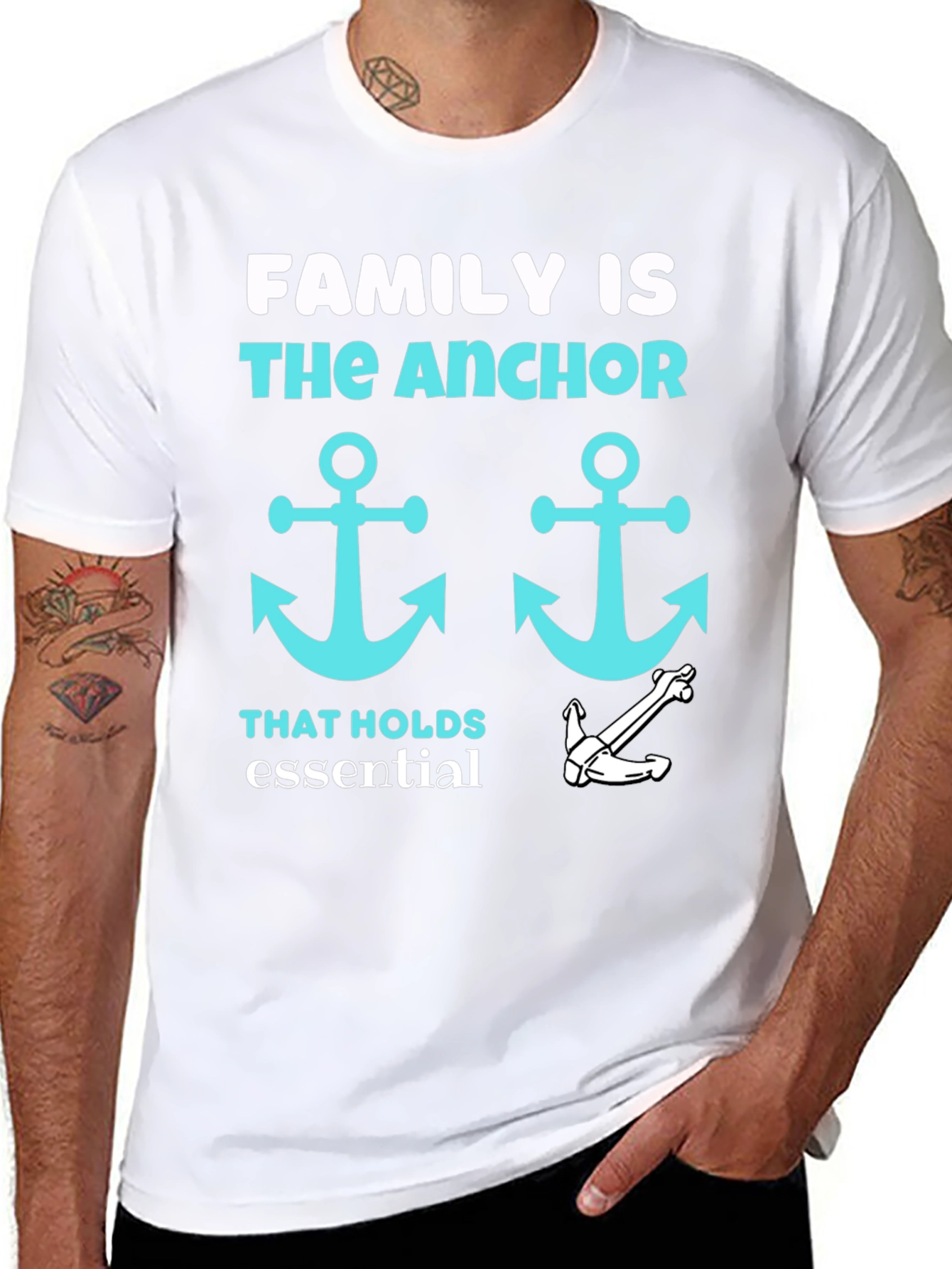 Family Anchor Graphic Tee - Essential Crewneck T-Shirt