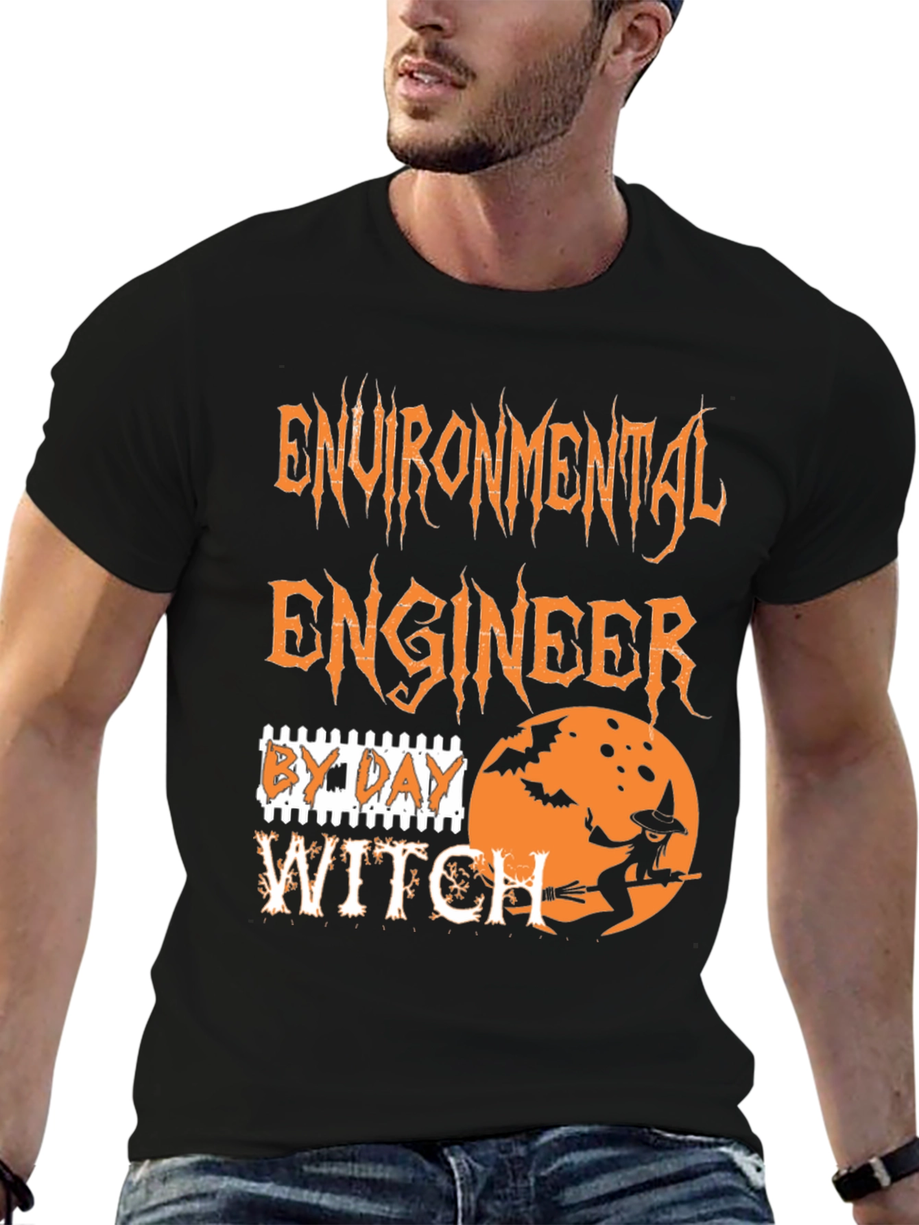 Environmental Engineer By Day Witch By Night Halloween T-Shirt