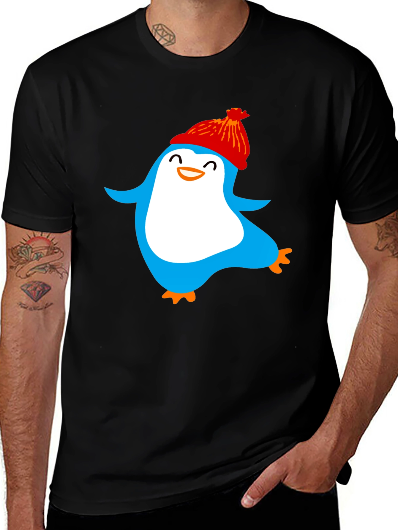 Fun Penguin Graphic Tee - Cozy Winter Style