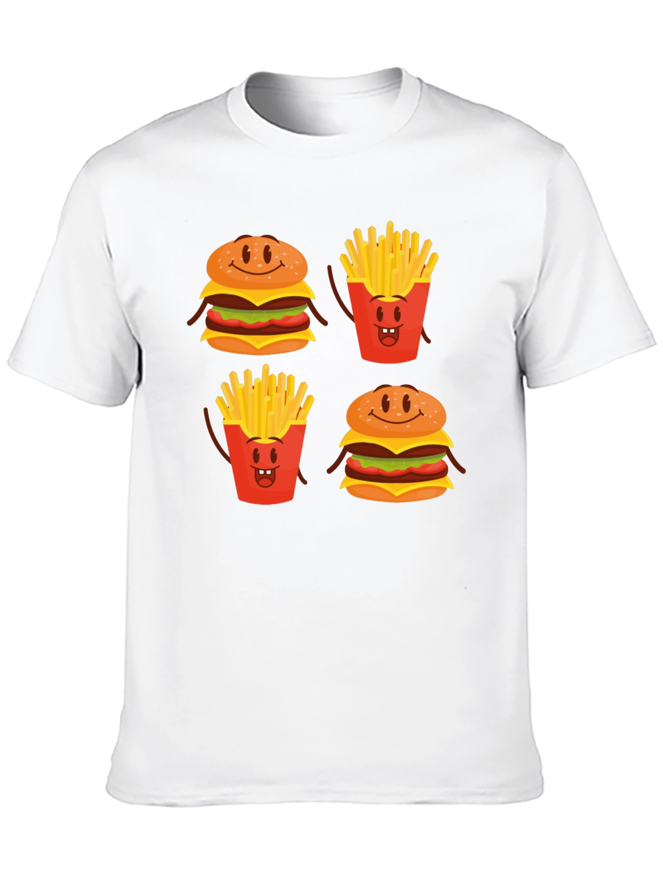 Funny Cartoon Food T-Shirt - Burger & Fries