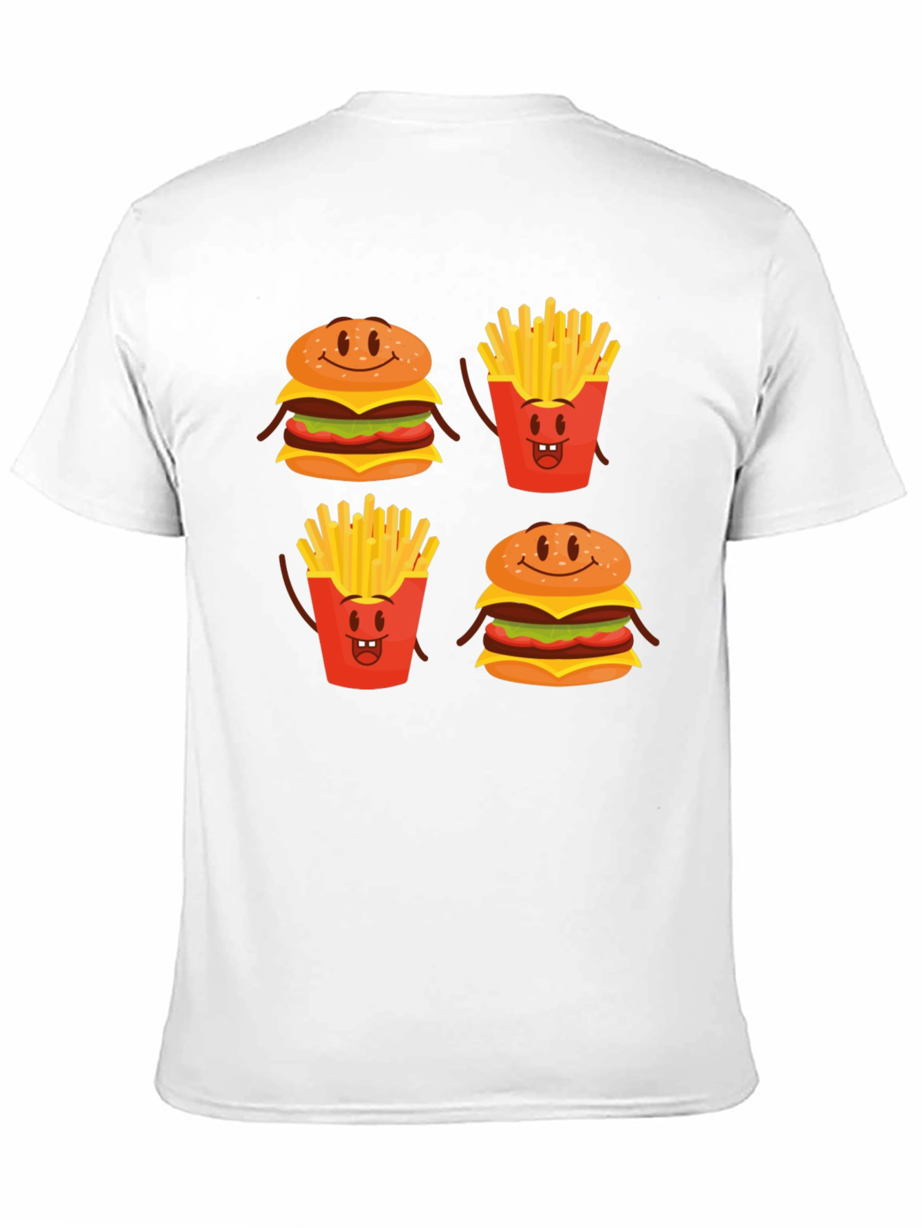 Funny Cartoon Food T-Shirt - Burger & Fries
