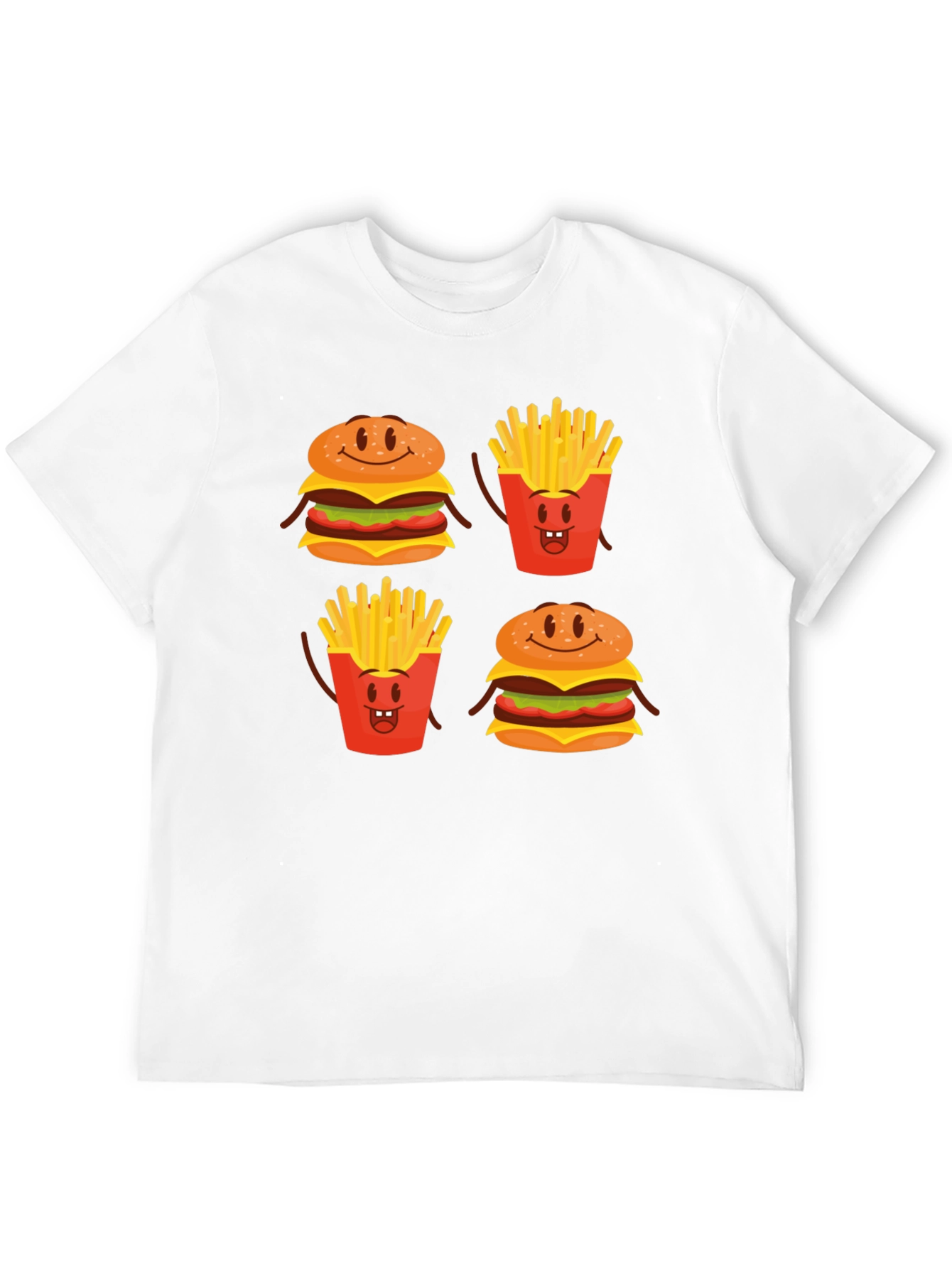 Funny Cartoon Food T-Shirt - Burger & Fries