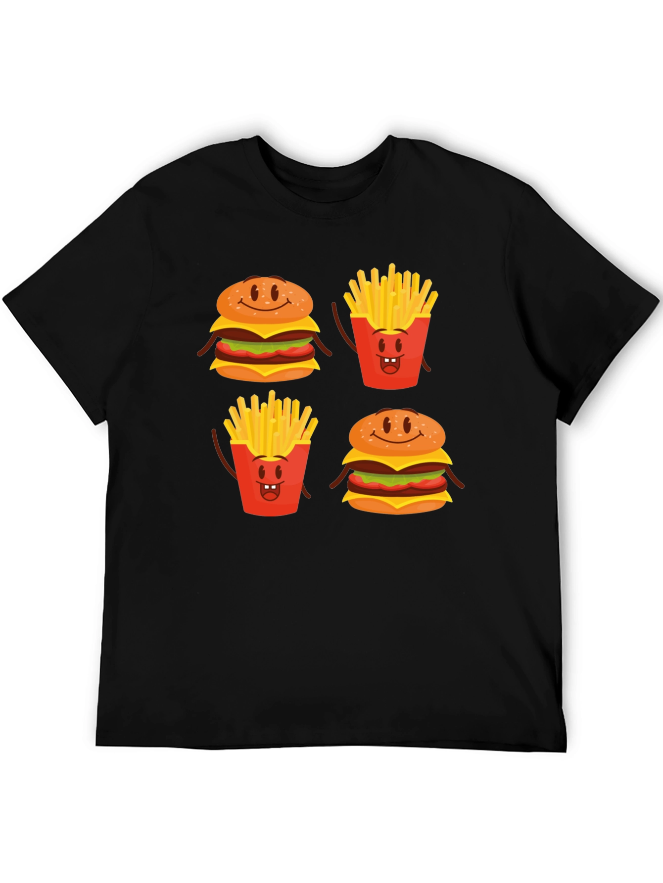 Funny Cartoon Food T-Shirt - Burger & Fries