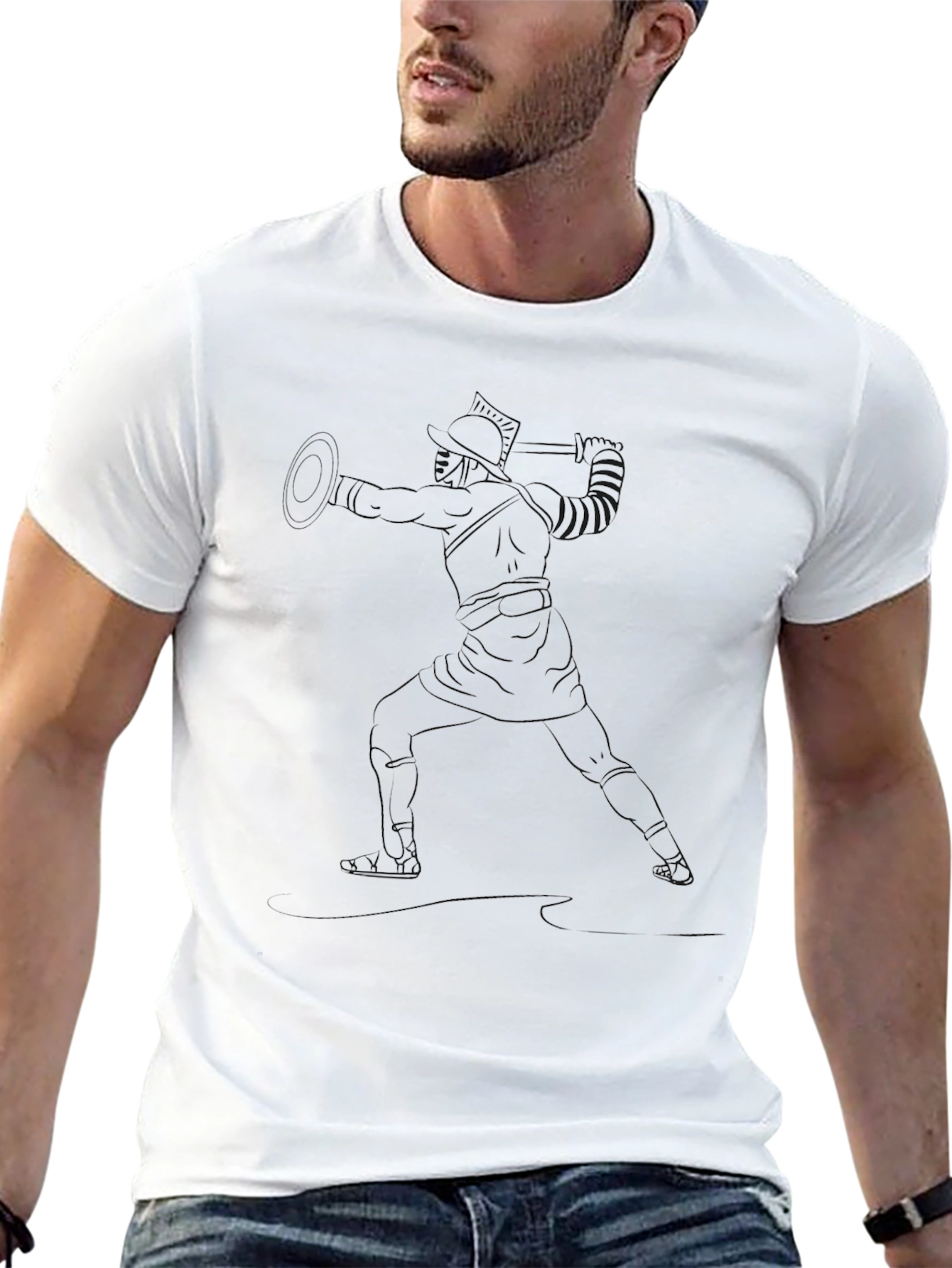 Gladiator Graphic Tee - Black