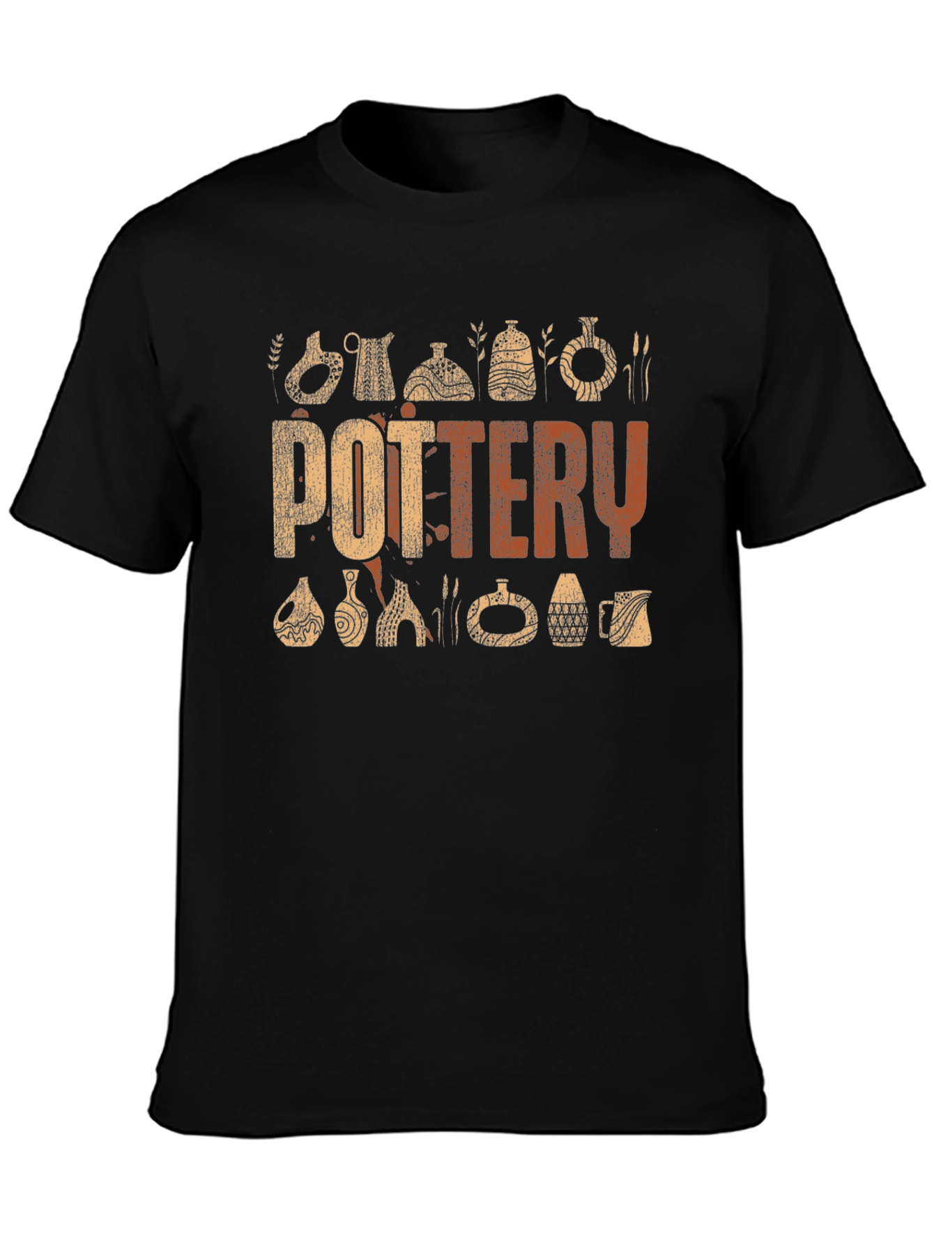 Pottery Graphic Print Crew Neck T-Shirt