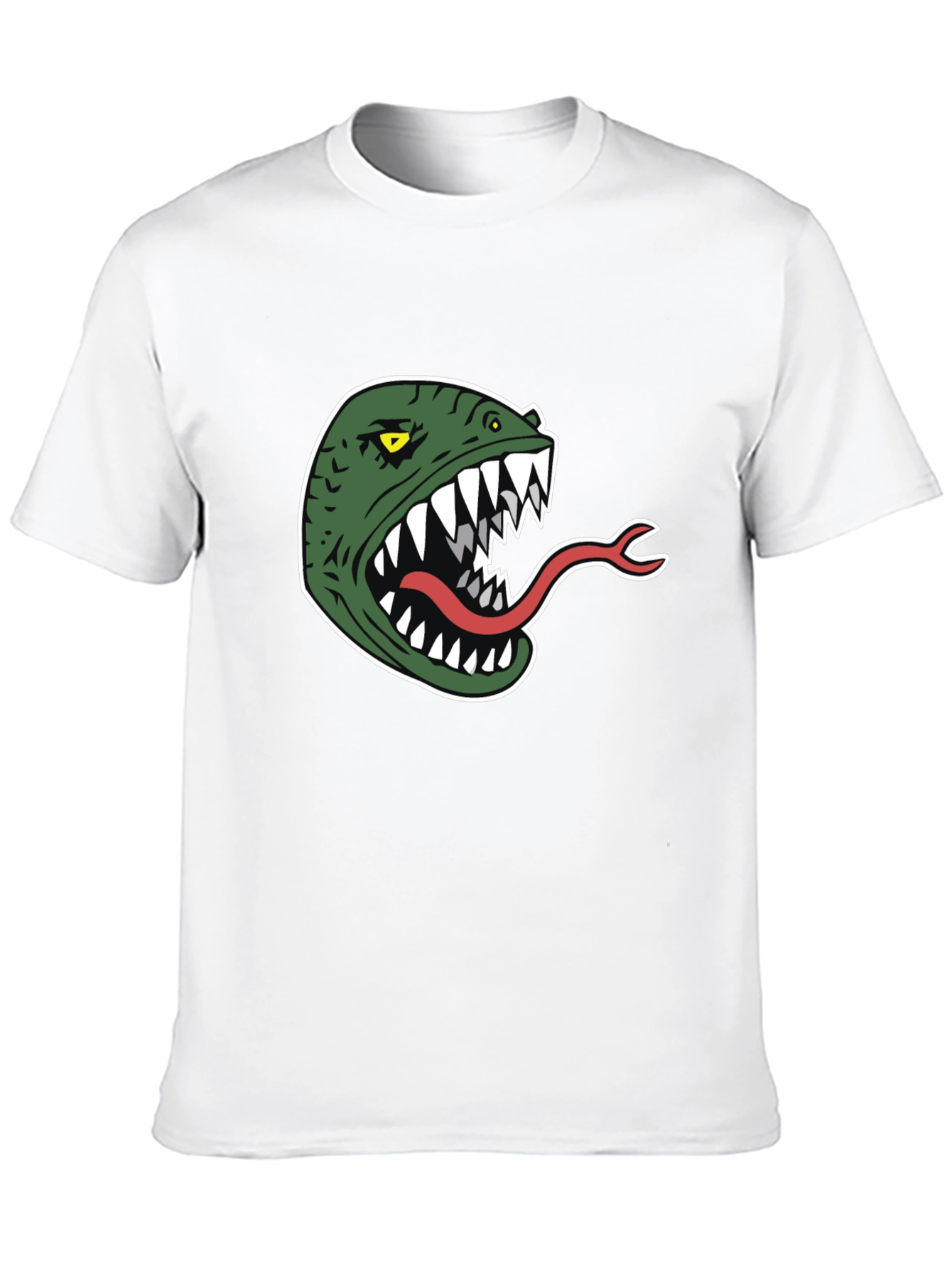 Monster Head Graphic Tee - Black Cotton T-Shirt