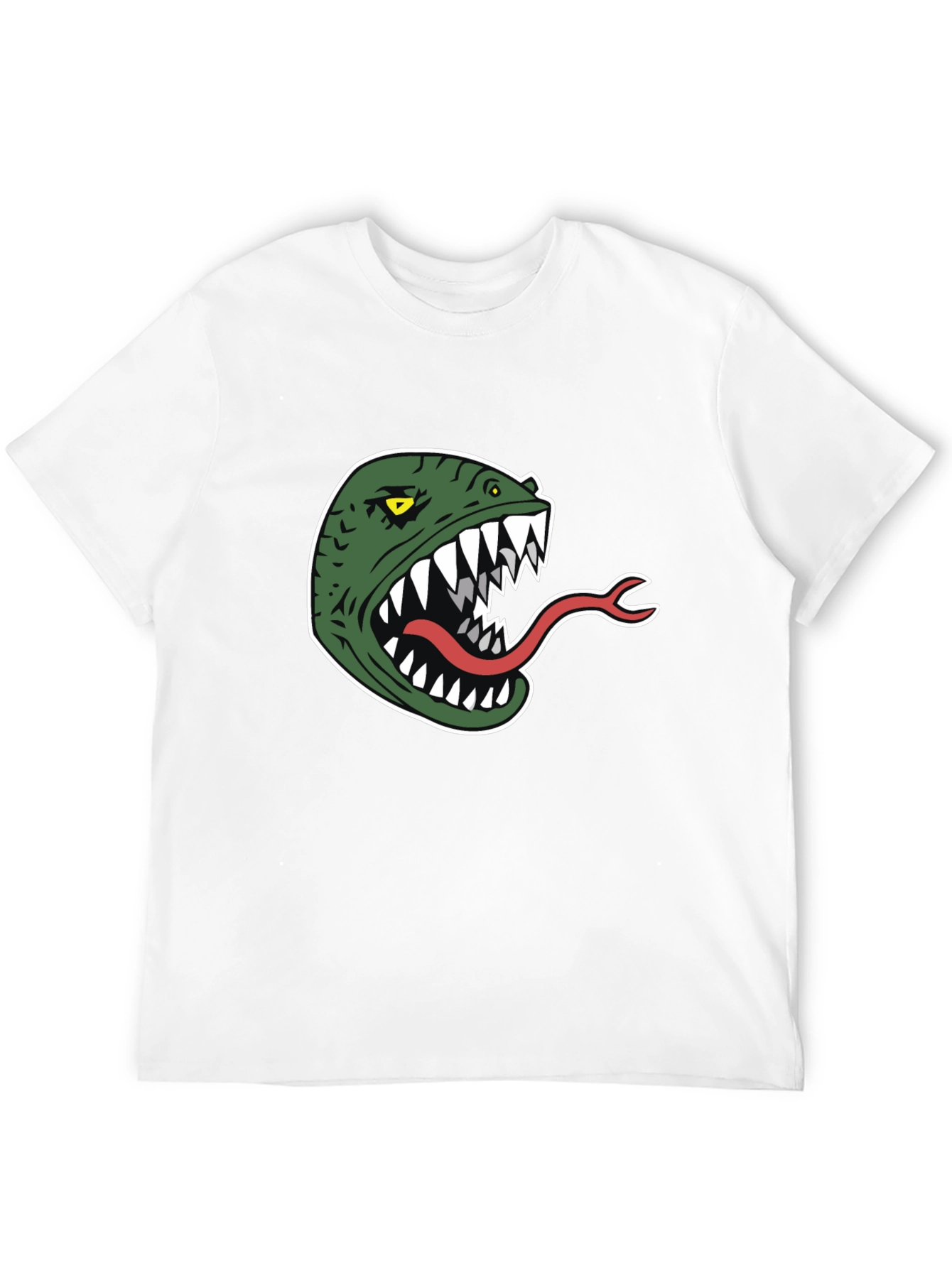 Monster Head Graphic Tee - Black Cotton T-Shirt