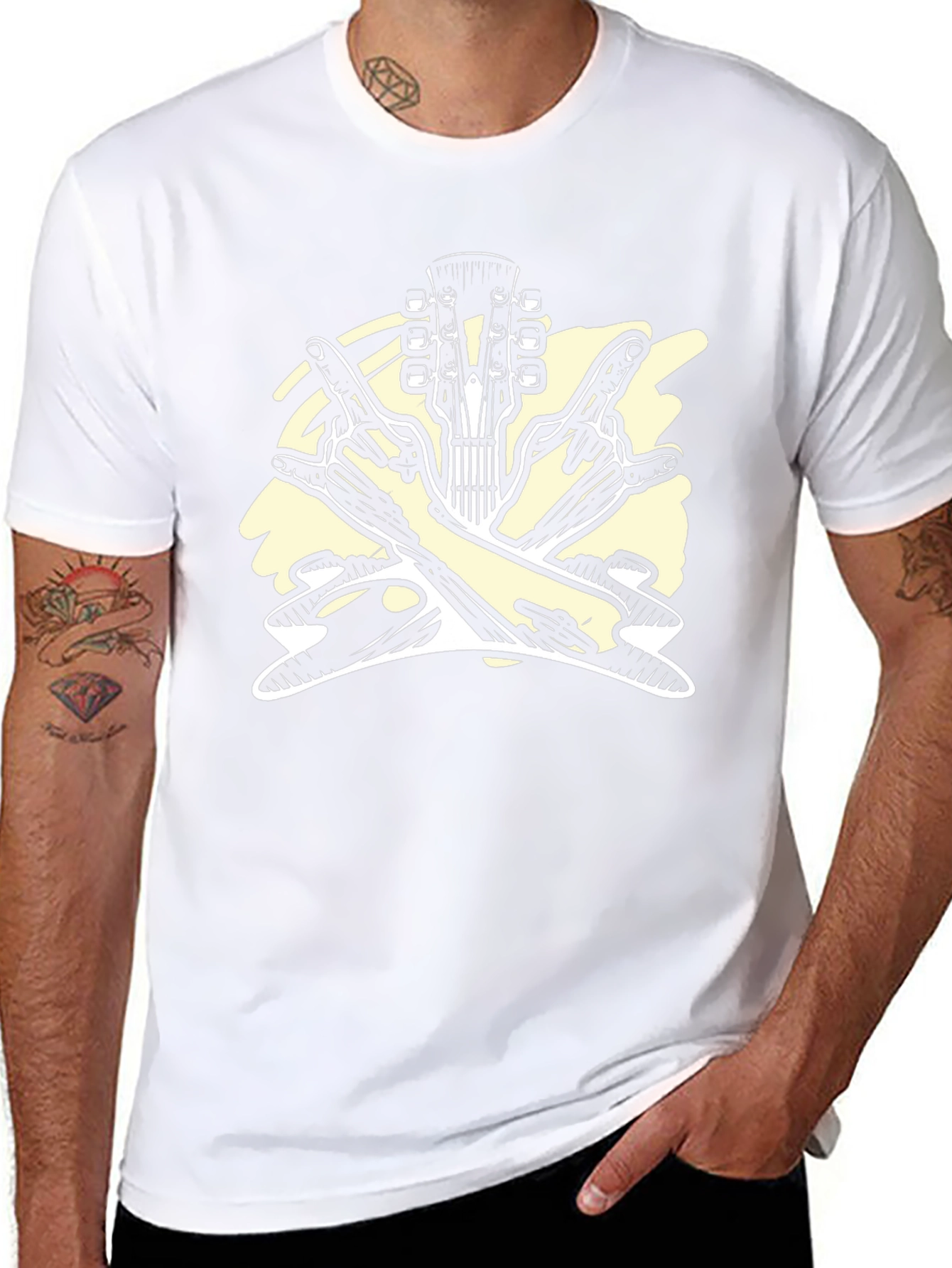 Rock On Guitar T-Shirt - Cool Music Tee
