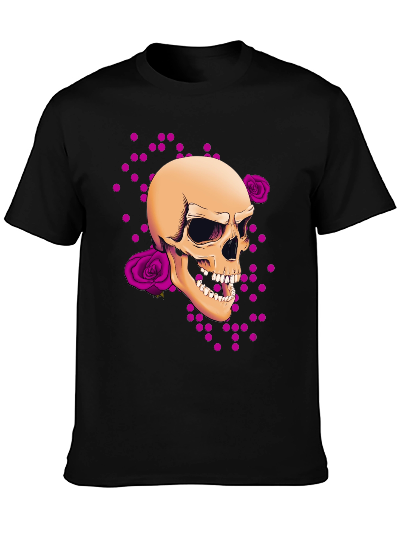 Skull & Roses Graphic Tee - Edgy Style