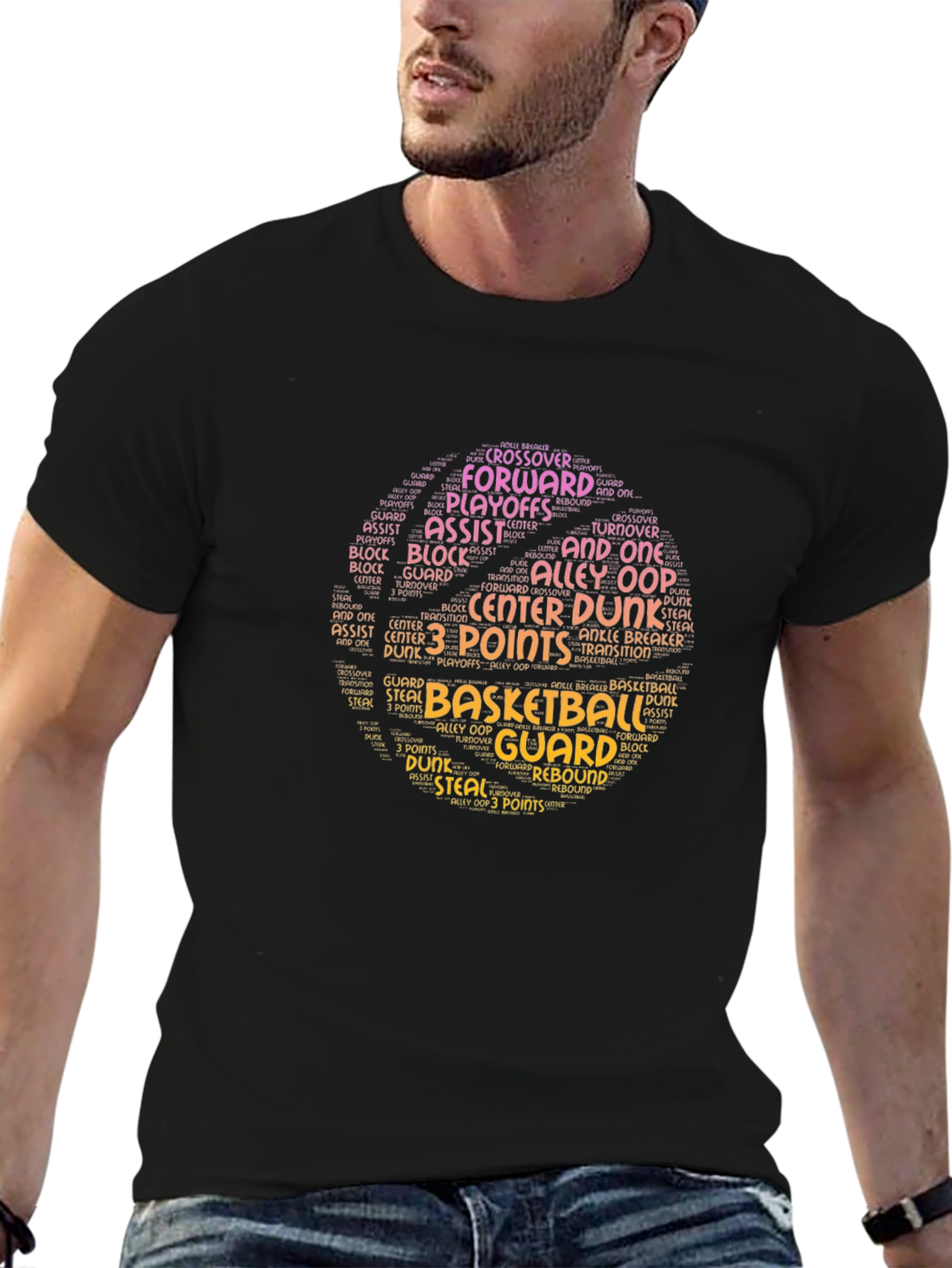 Basketball Word Art T-Shirt