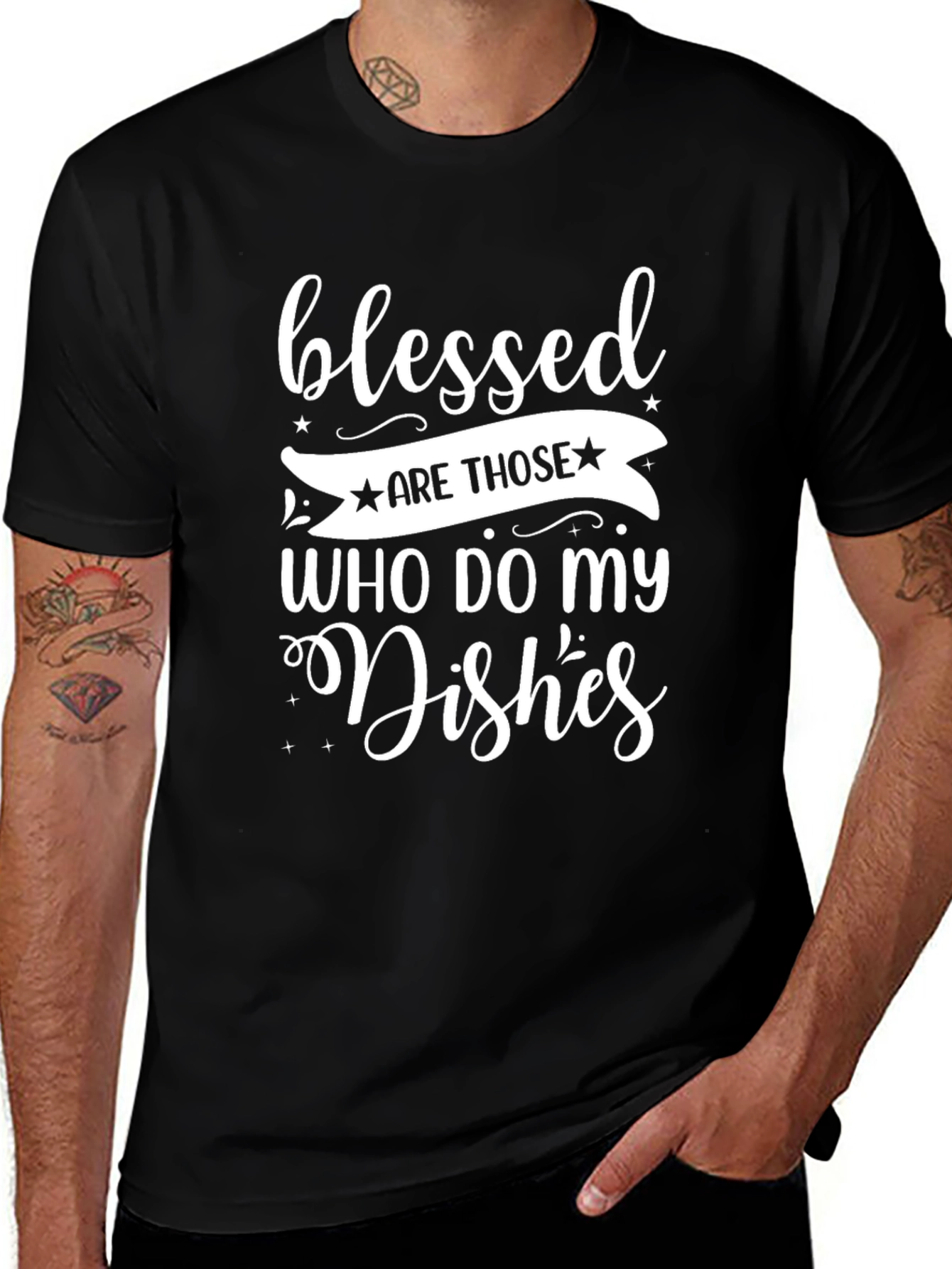 Blessed Are Those Who Do My Dishes Graphic T-Shirt