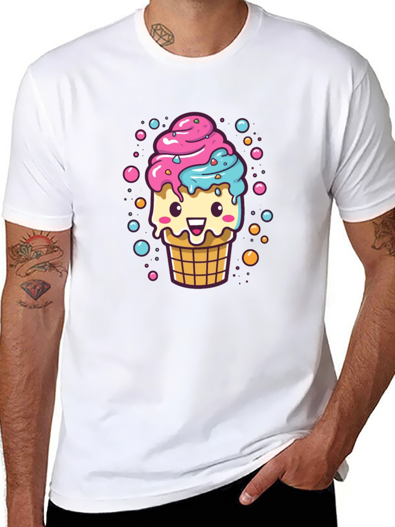 Cute Ice Cream Cone Graphic T-Shirt