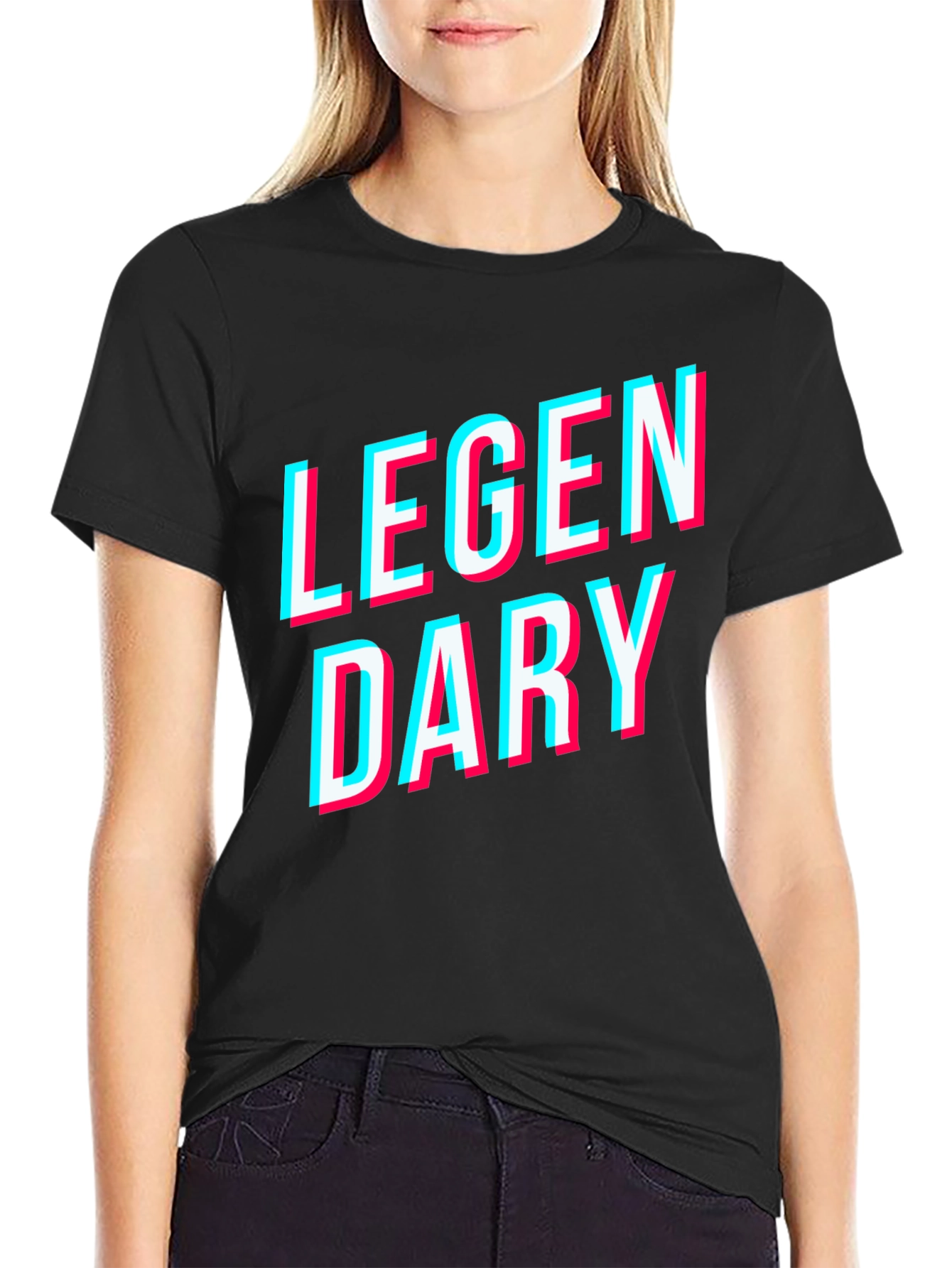Legendary Graphic Tee - Black Cotton T-Shirt