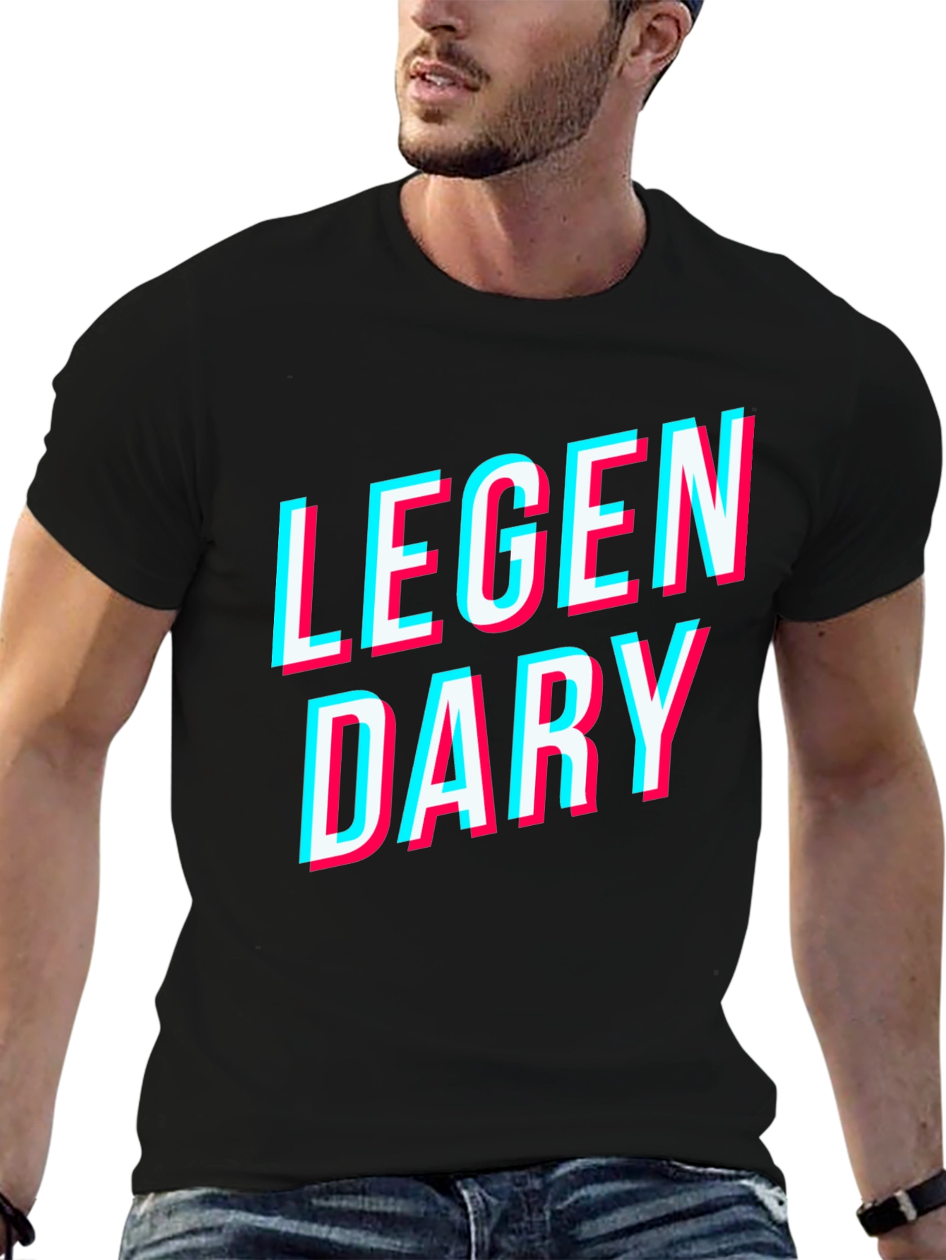 Legendary Graphic Tee - Black Cotton T-Shirt