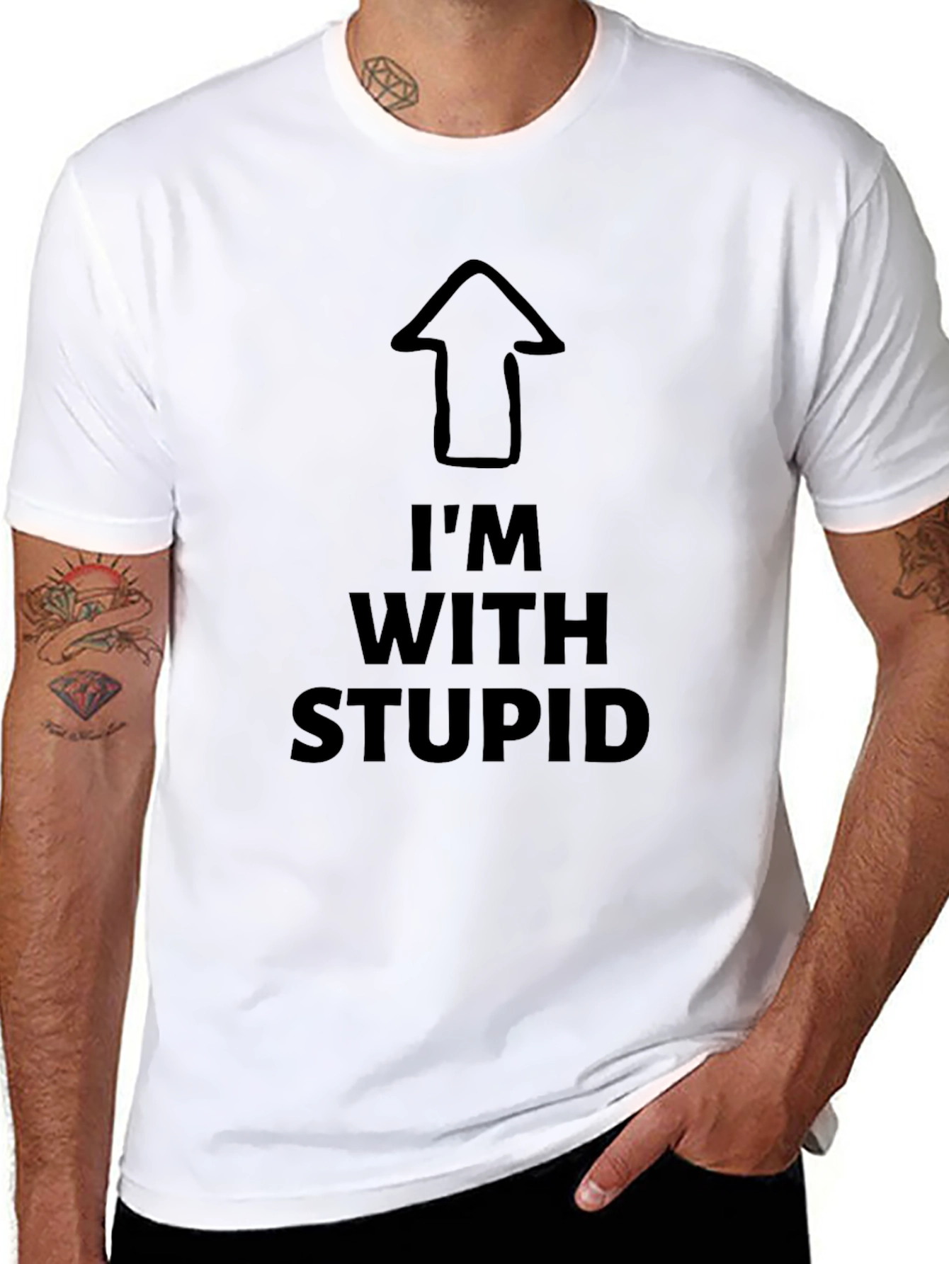 Im With Stupid Tee - Funny Graphic T-Shirt