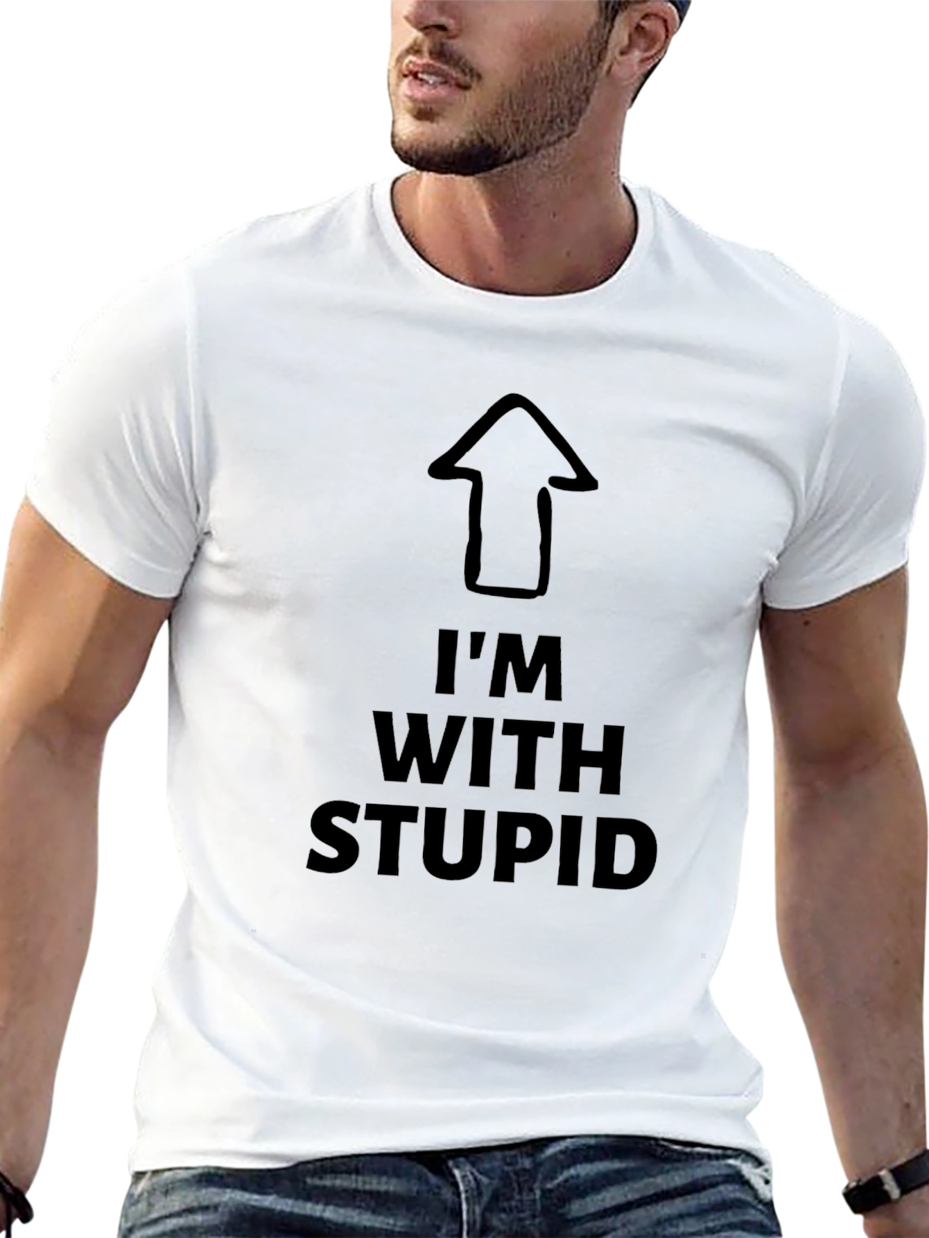 Im With Stupid Tee - Funny Graphic T-Shirt