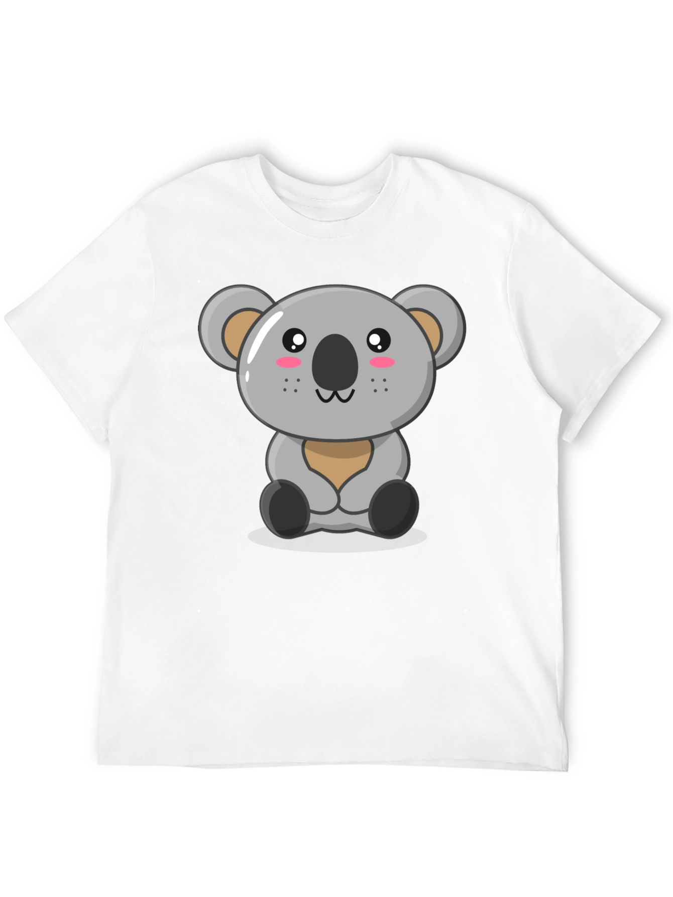 Cute Koala Graphic Tee - Black Cotton T-Shirt