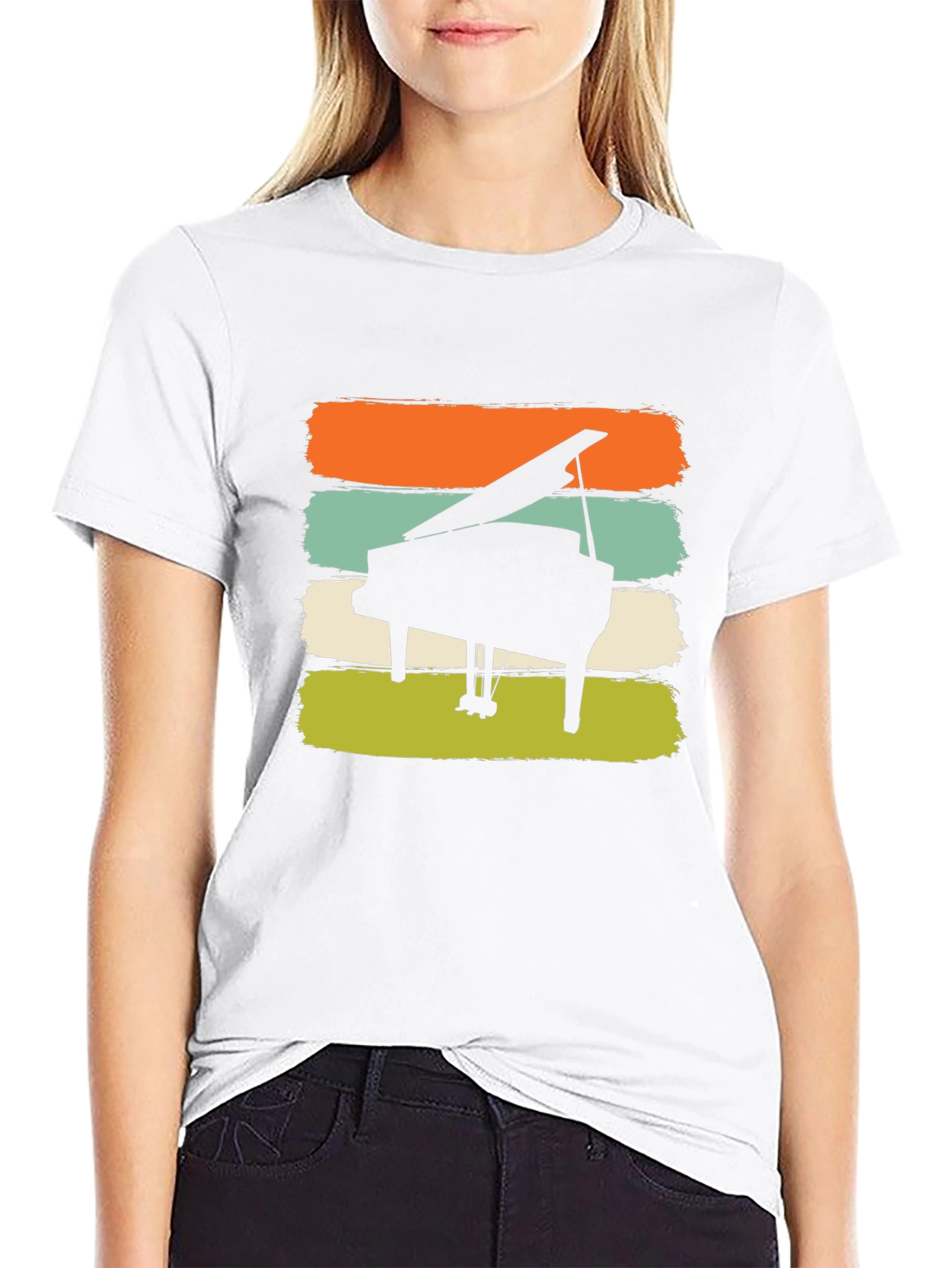 Retro Piano Graphic Tee - Music Lovers Shirt