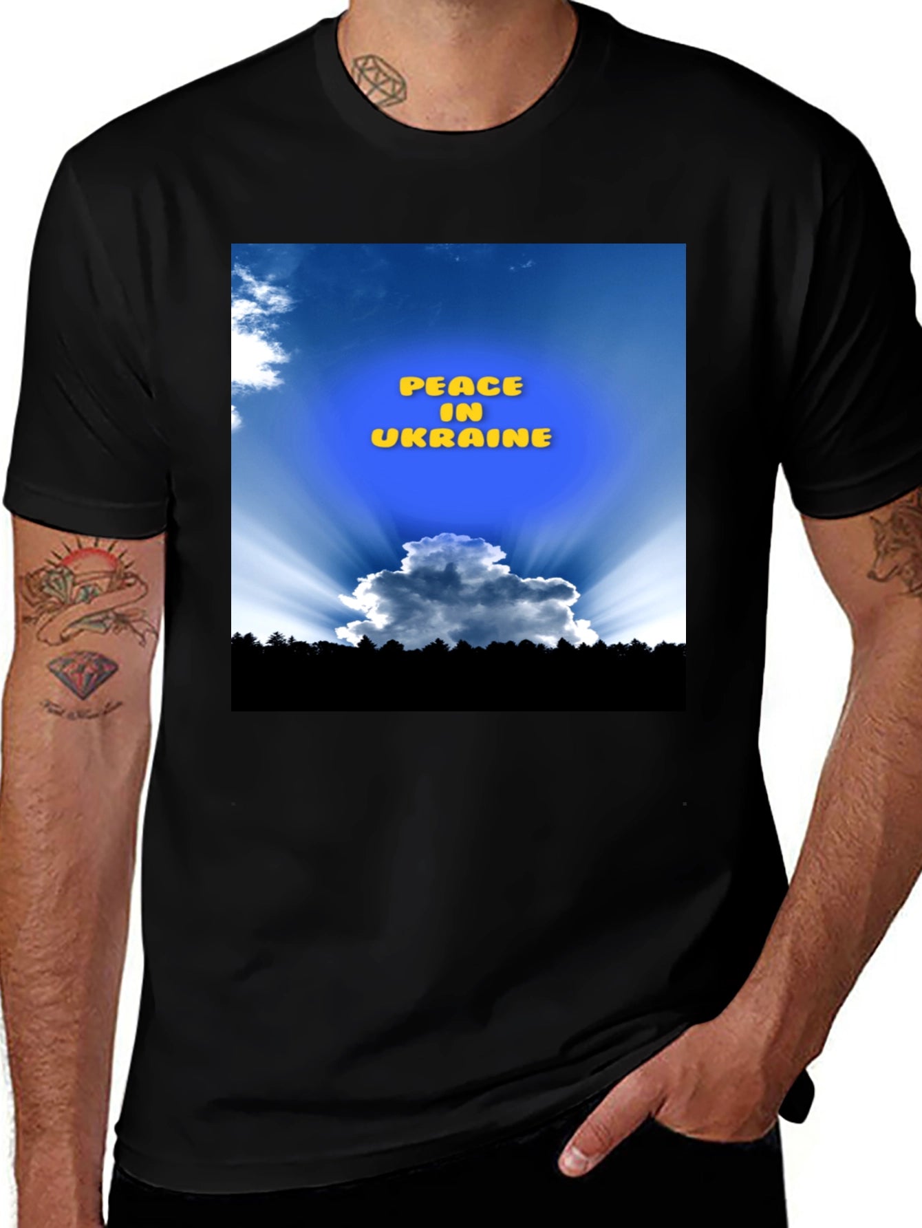 Peace in Ukraine Black T-Shirt