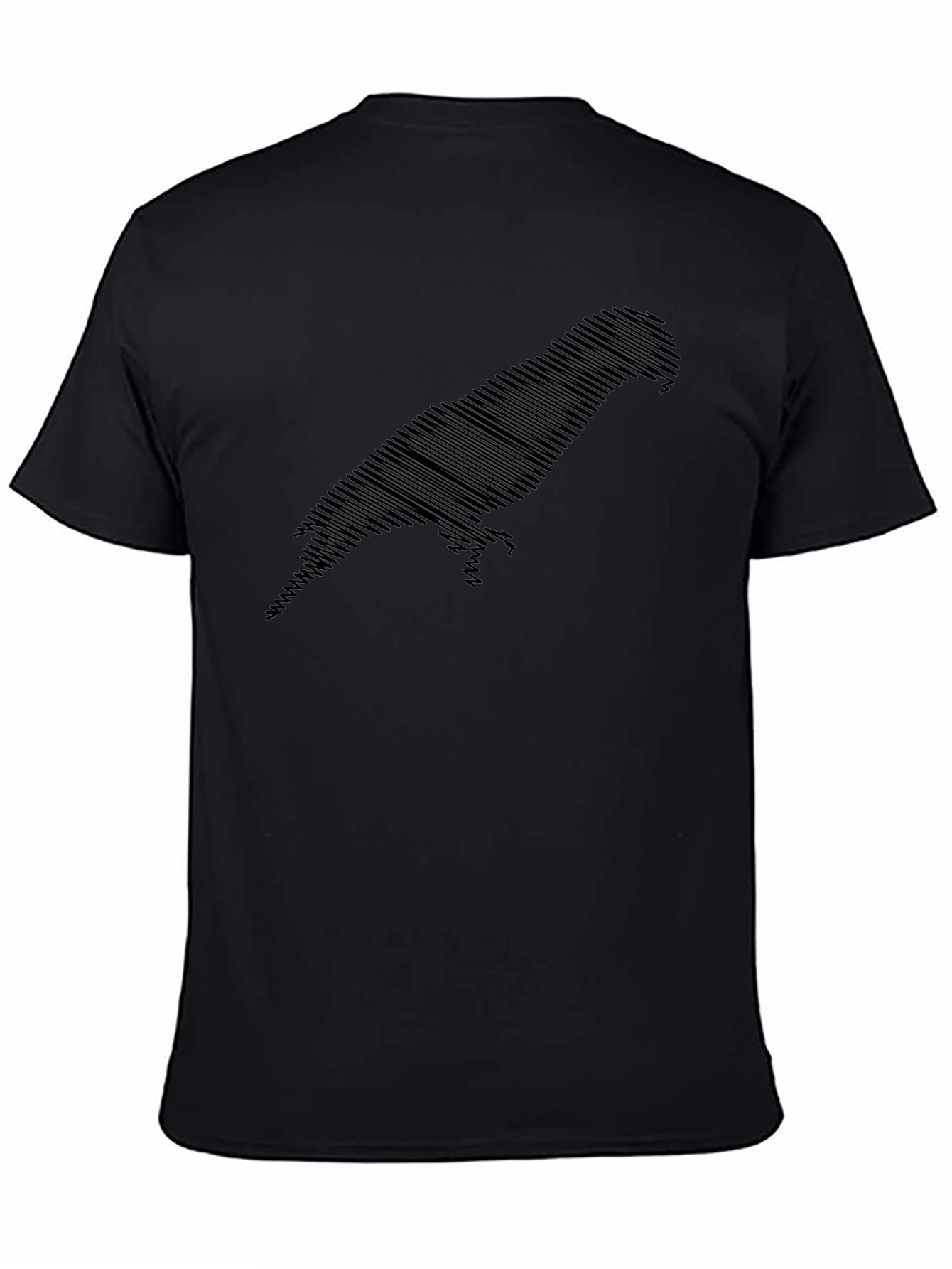 Stylish Parrot Silhouette Black Graphic Tee