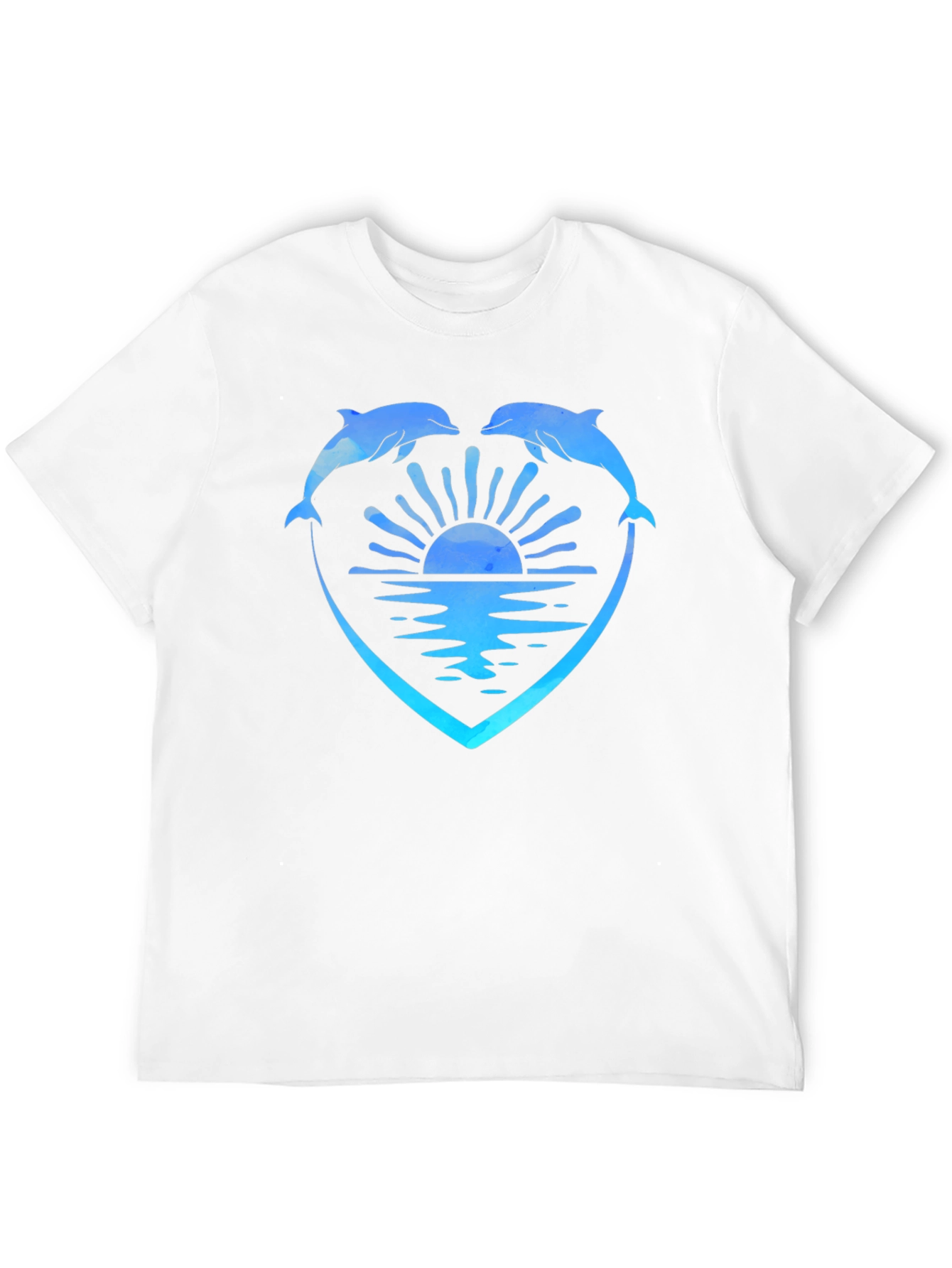 Dolphin Heart Sunset Graphic Tee - Black
