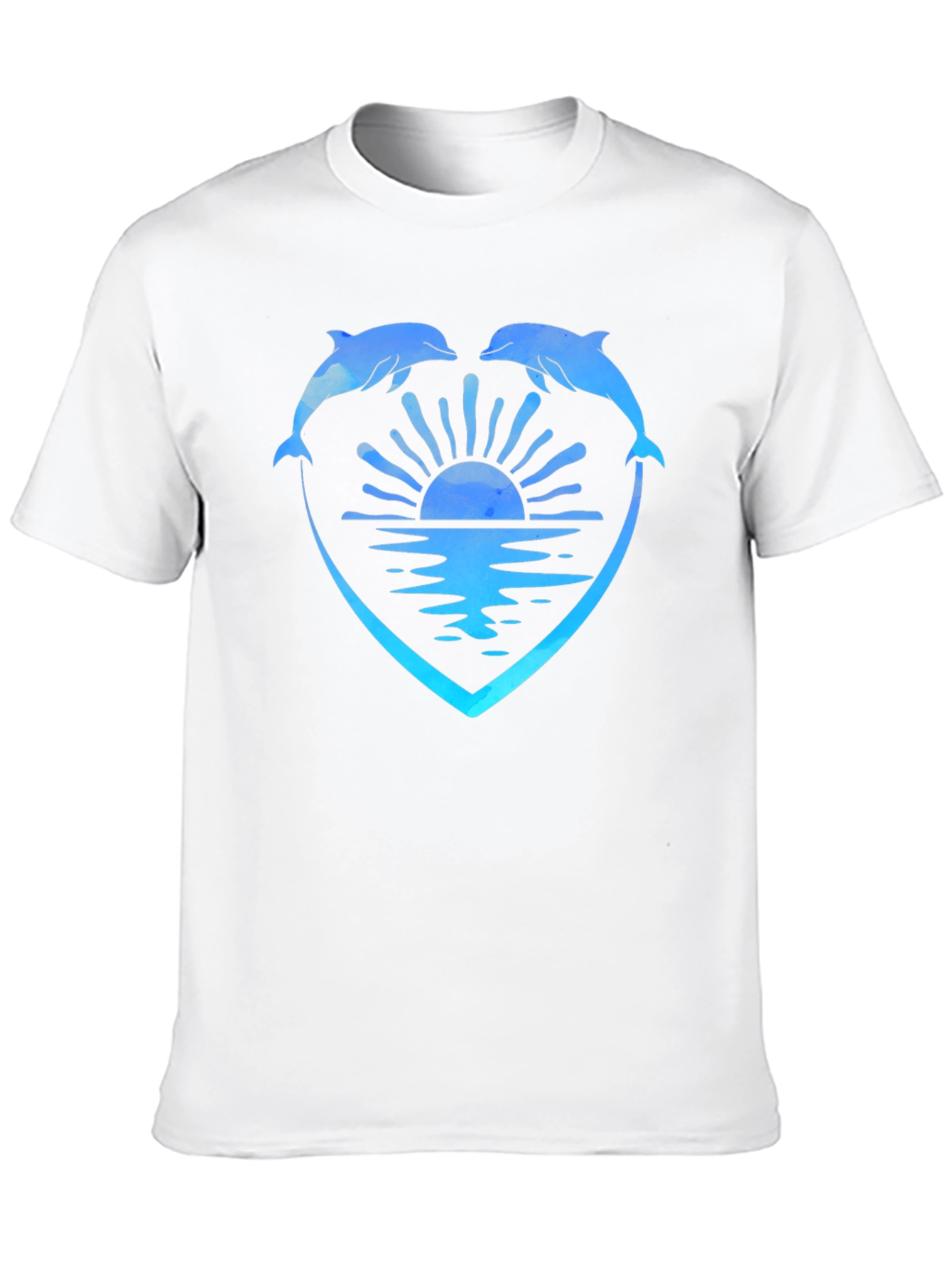 Dolphin Heart Sunset Graphic Tee - Black