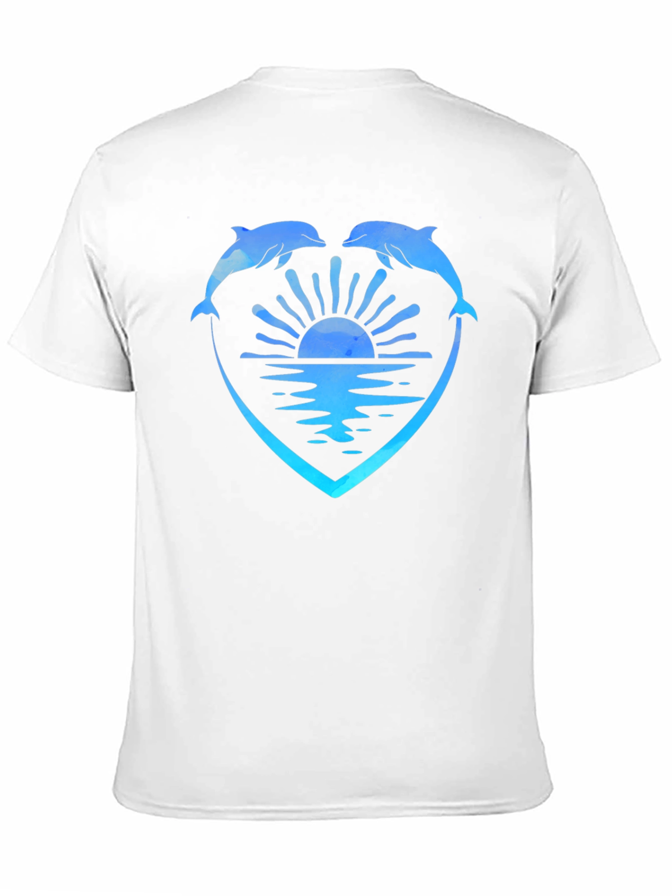 Dolphin Heart Sunset Graphic Tee - Black