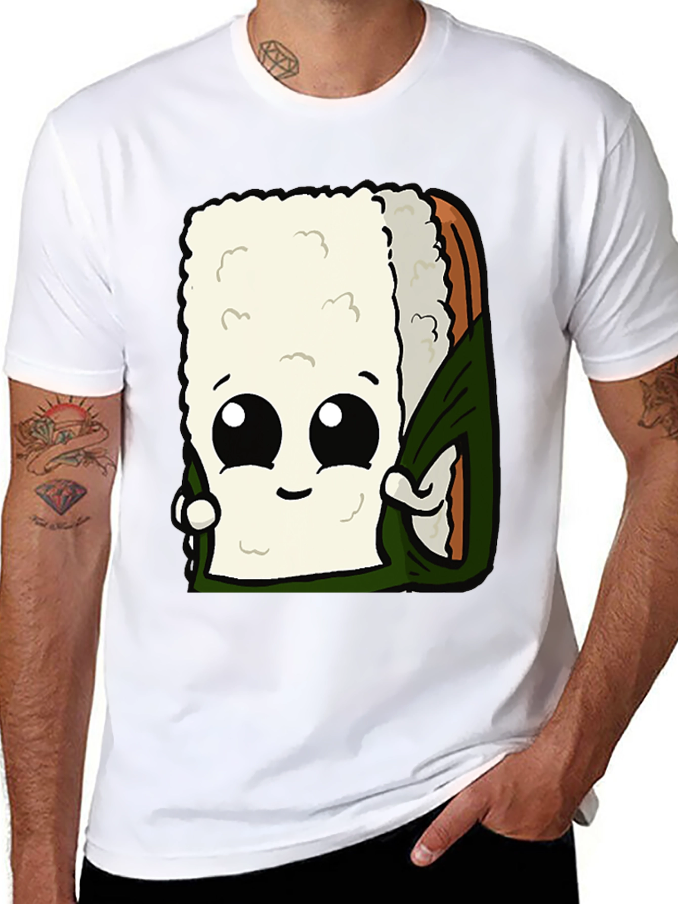 Sushi Roll Graphic Tee - Funny Food Shirt